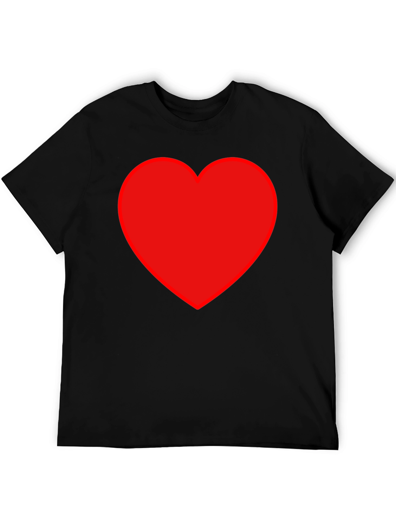 Red Heart Graphic Black T-Shirt