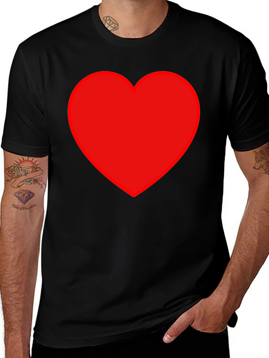 Red Heart Graphic Black T-Shirt