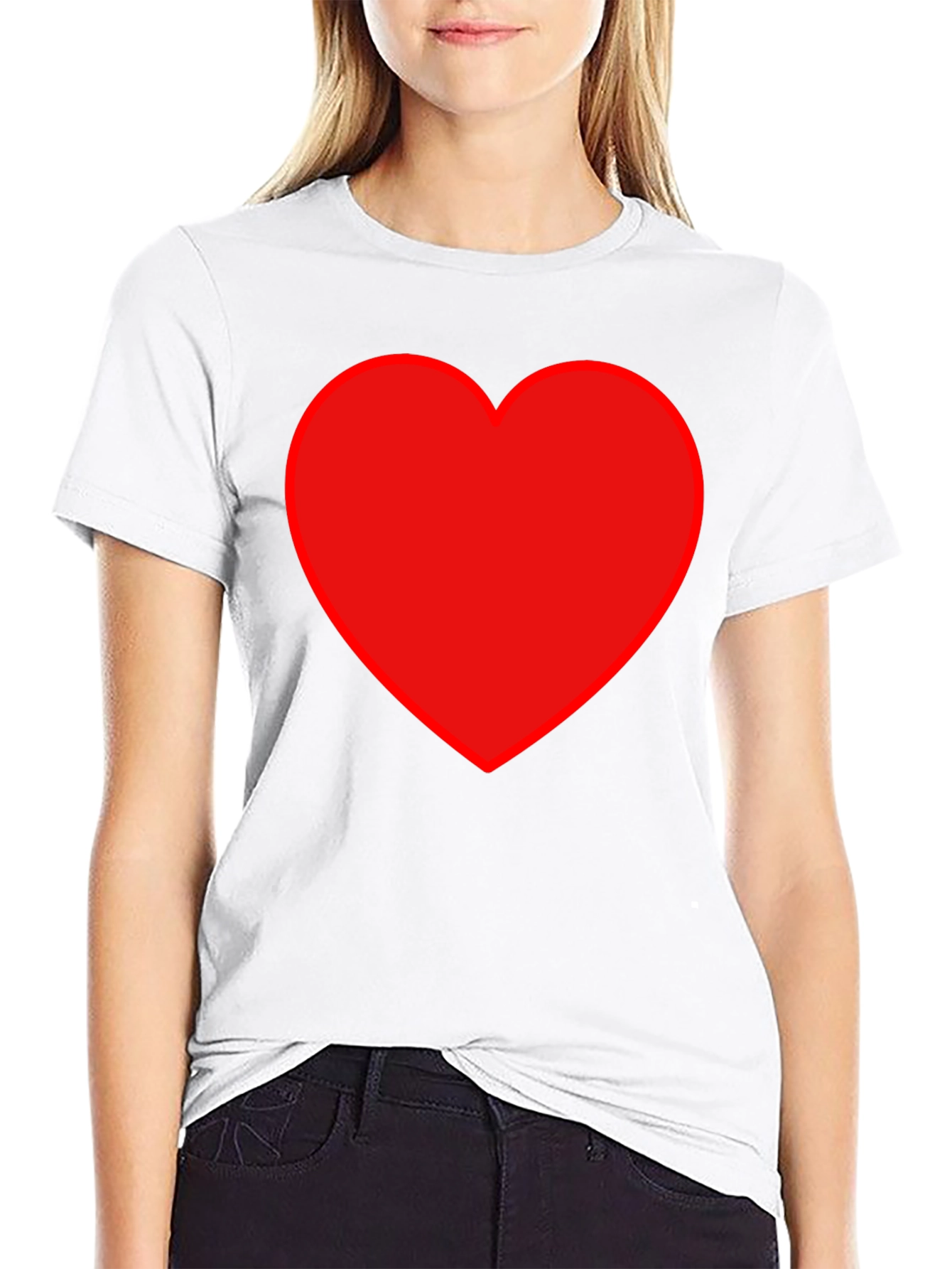 Red Heart Graphic Black T-Shirt
