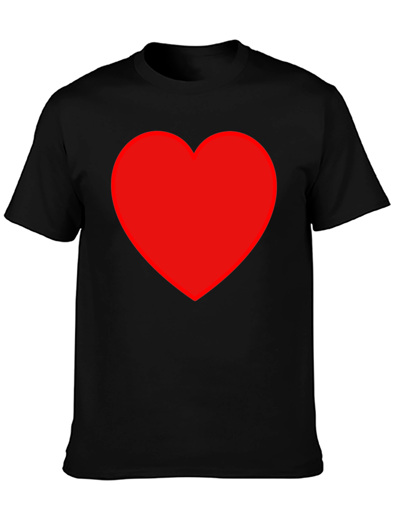 Red Heart Graphic Black T-Shirt