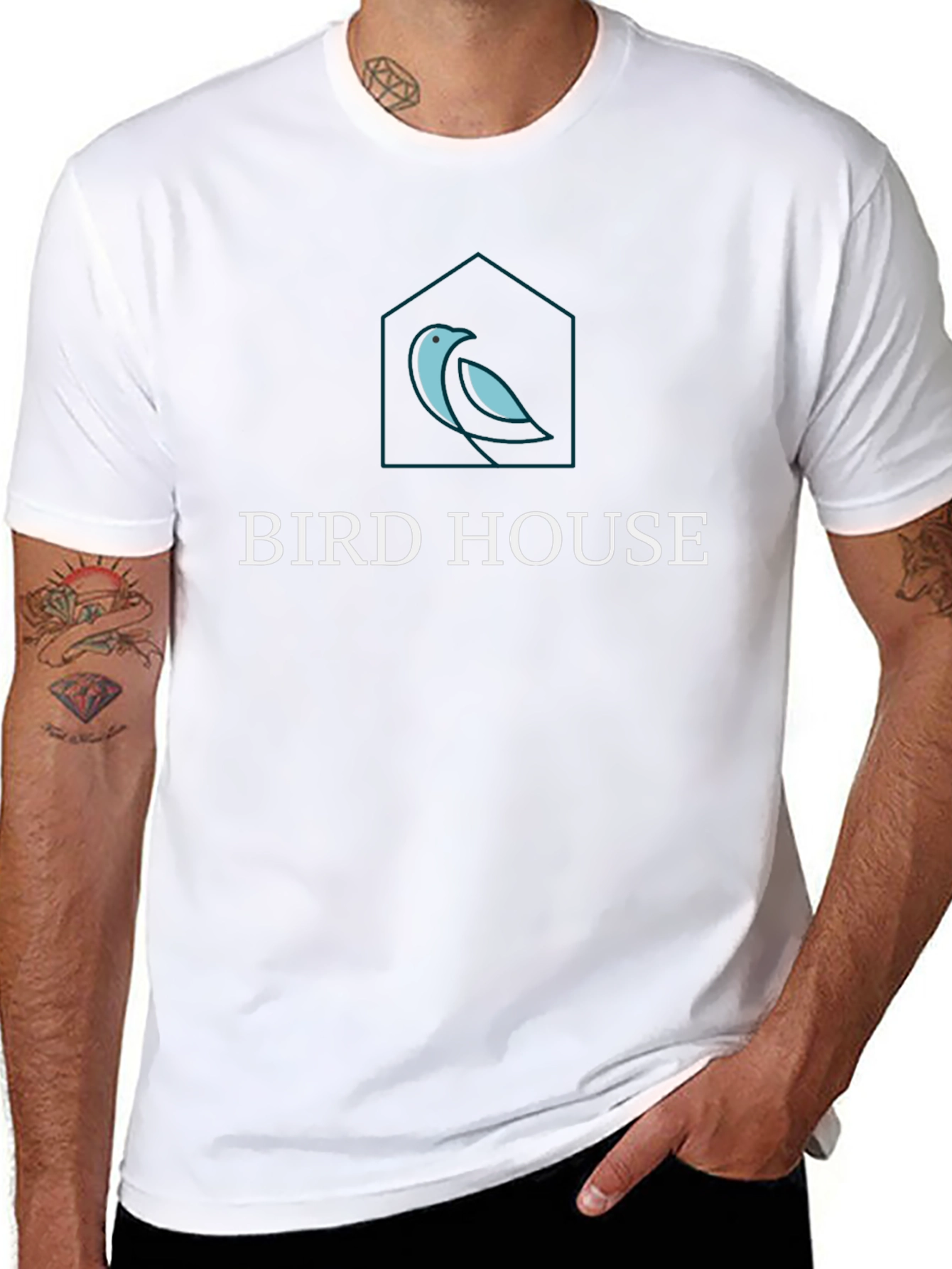 Bird House Graphic Black T-Shirt