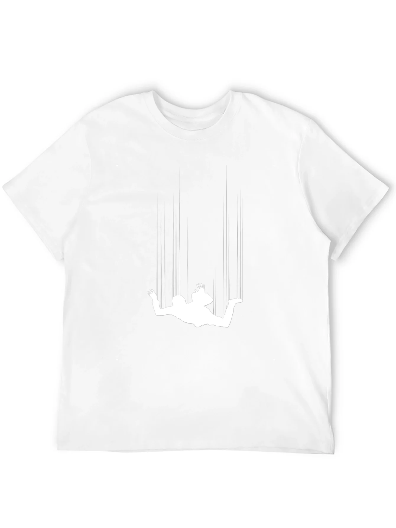 Falling Man Graphic Tee - Black Crew Neck T-Shirt