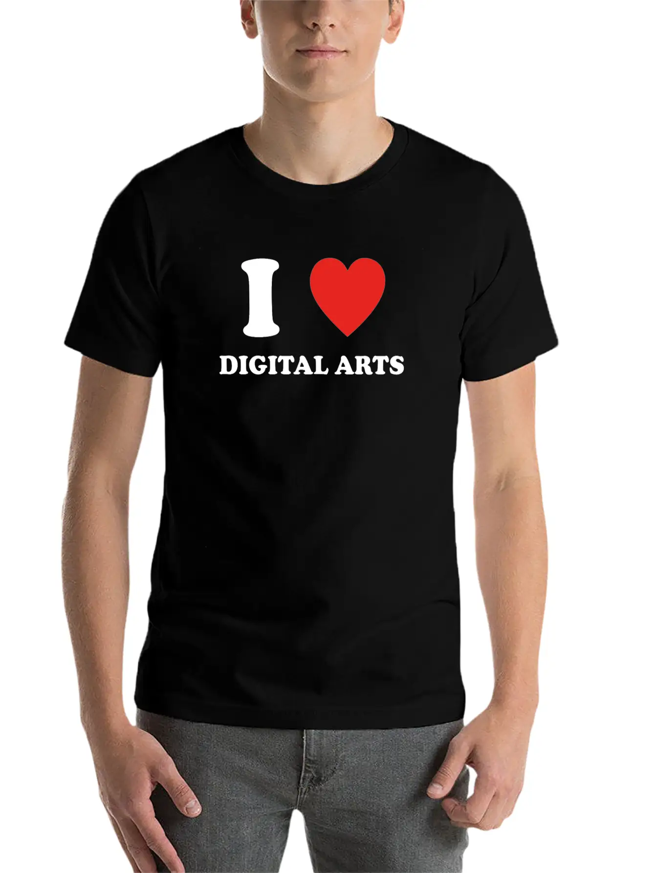 Hobby Gift Birthday I Love DIGITAL ARTS Timeless Short Sleeve Tee – Comfy And Minimalist Design
