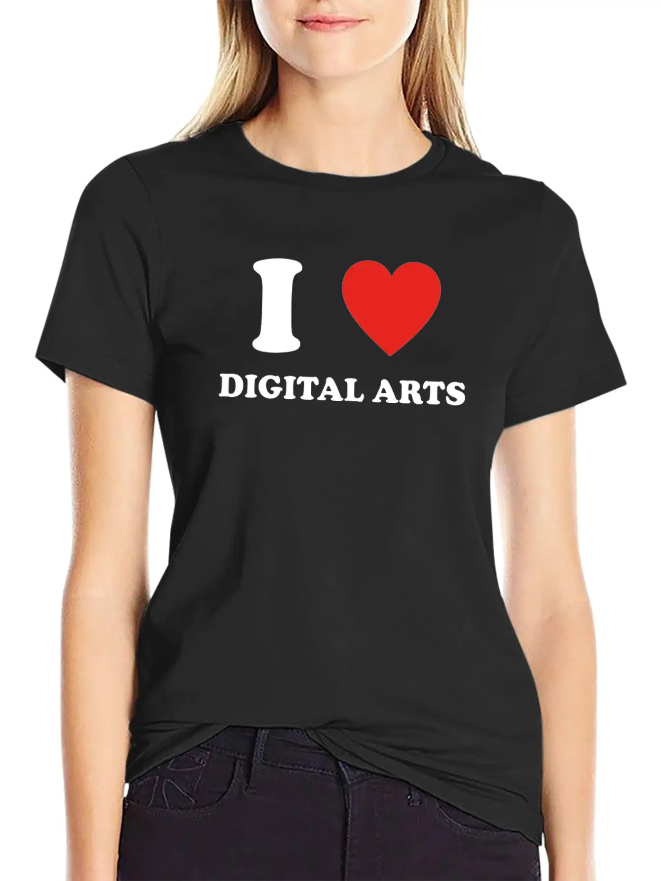 Hobby Gift Birthday I Love DIGITAL ARTS Timeless Short Sleeve Tee – Comfy And Minimalist Design