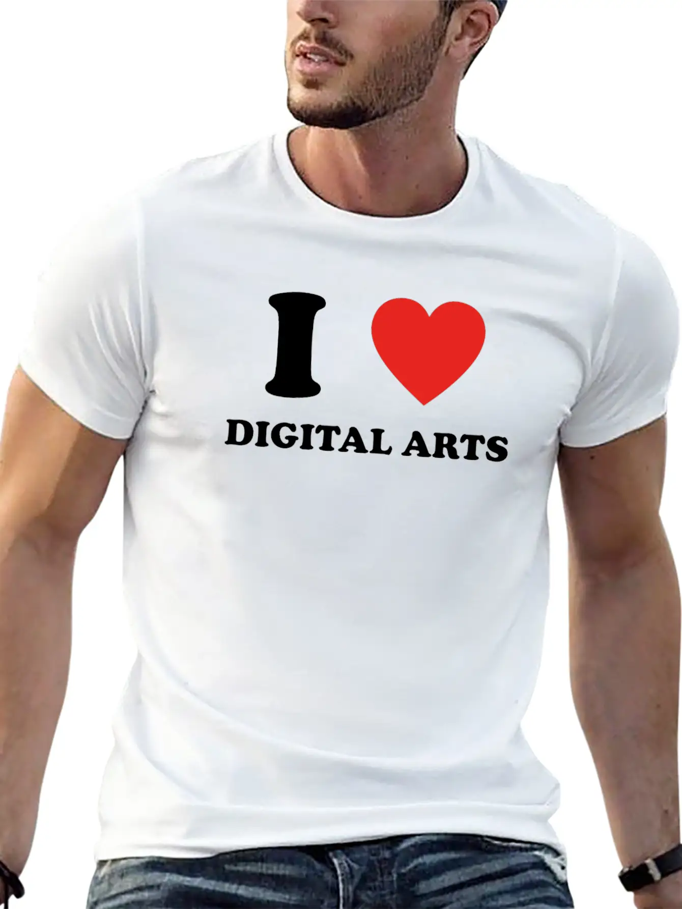 Hobby Gift Birthday I Love DIGITAL ARTS Timeless Short Sleeve Tee – Comfy And Minimalist Design