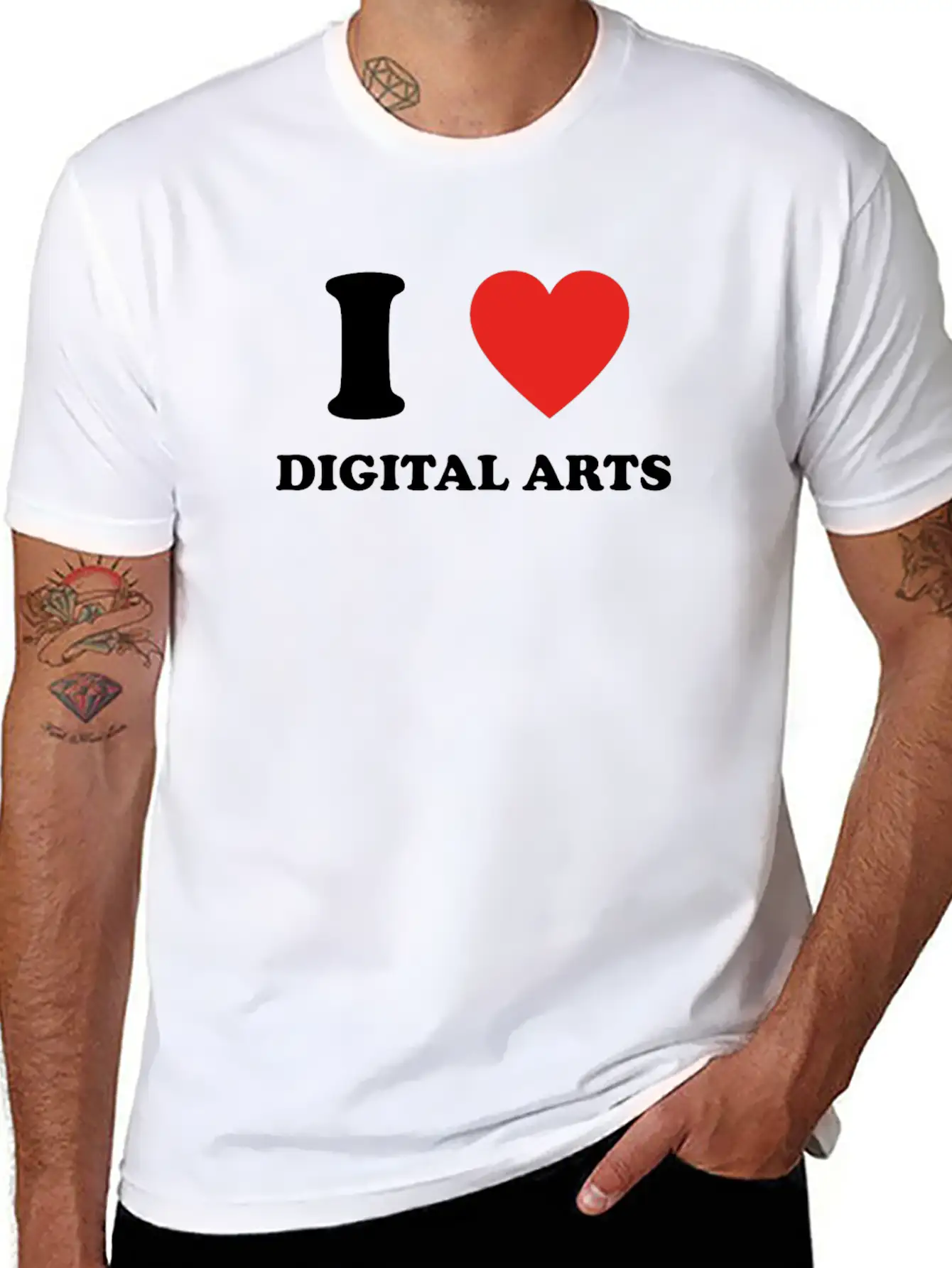 Hobby Gift Birthday I Love DIGITAL ARTS Timeless Short Sleeve Tee – Comfy And Minimalist Design