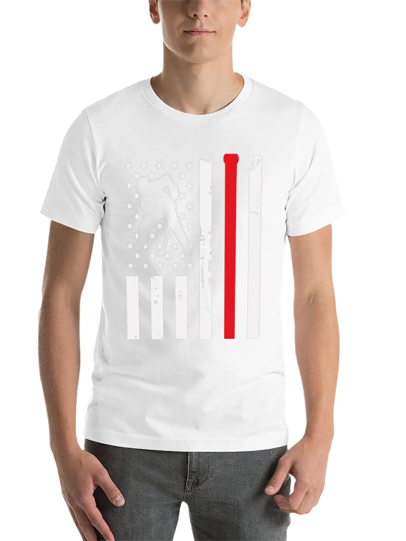 Hockey American Flag Unisex Short Sleeve Soft Cotton T-Shirt – Casual Everyday Wear