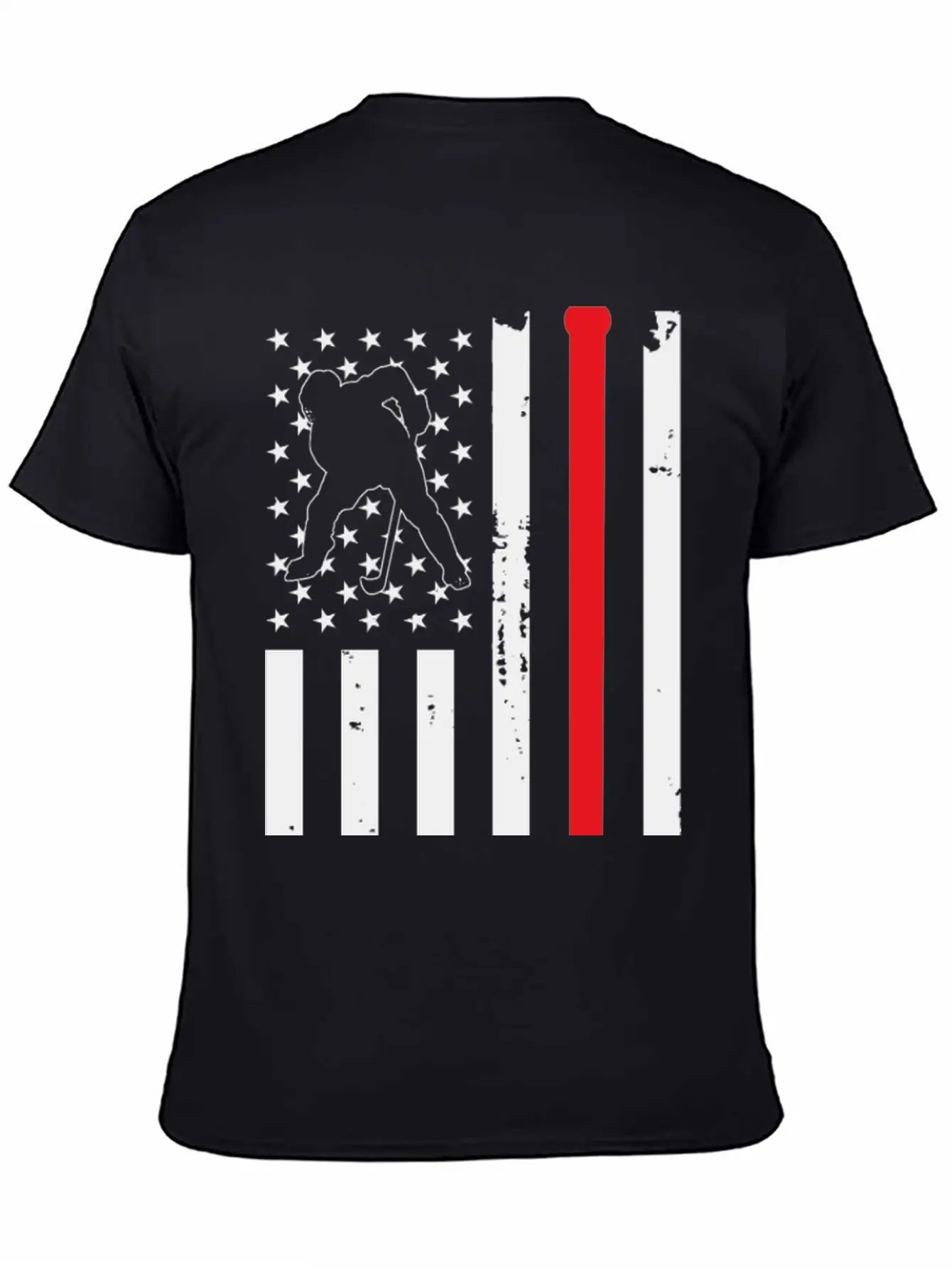Hockey American Flag Unisex Short Sleeve Soft Cotton T-Shirt – Casual Everyday Wear