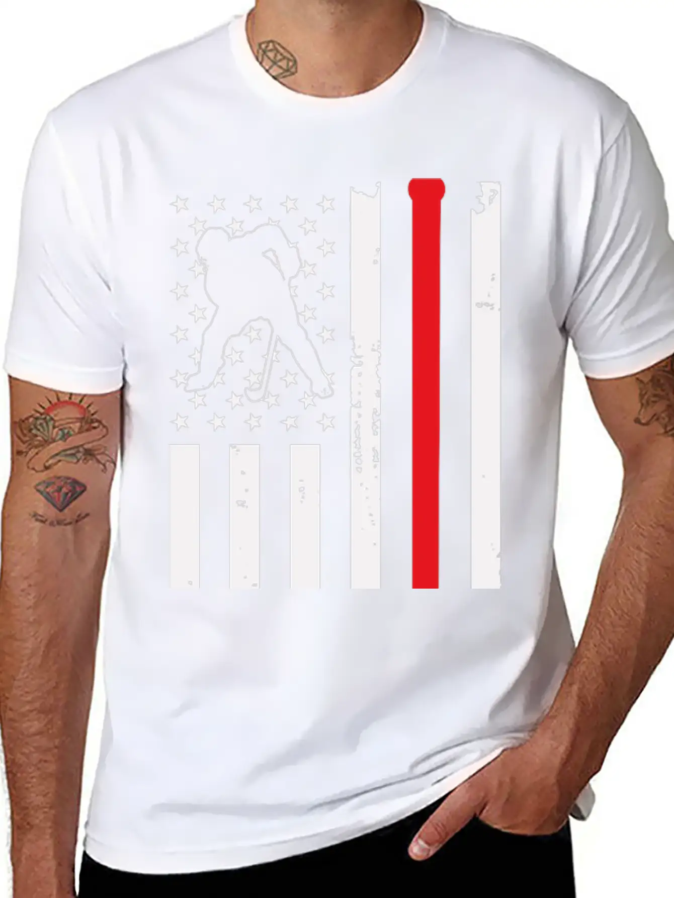 Hockey American Flag Unisex Short Sleeve Soft Cotton T-Shirt – Casual Everyday Wear