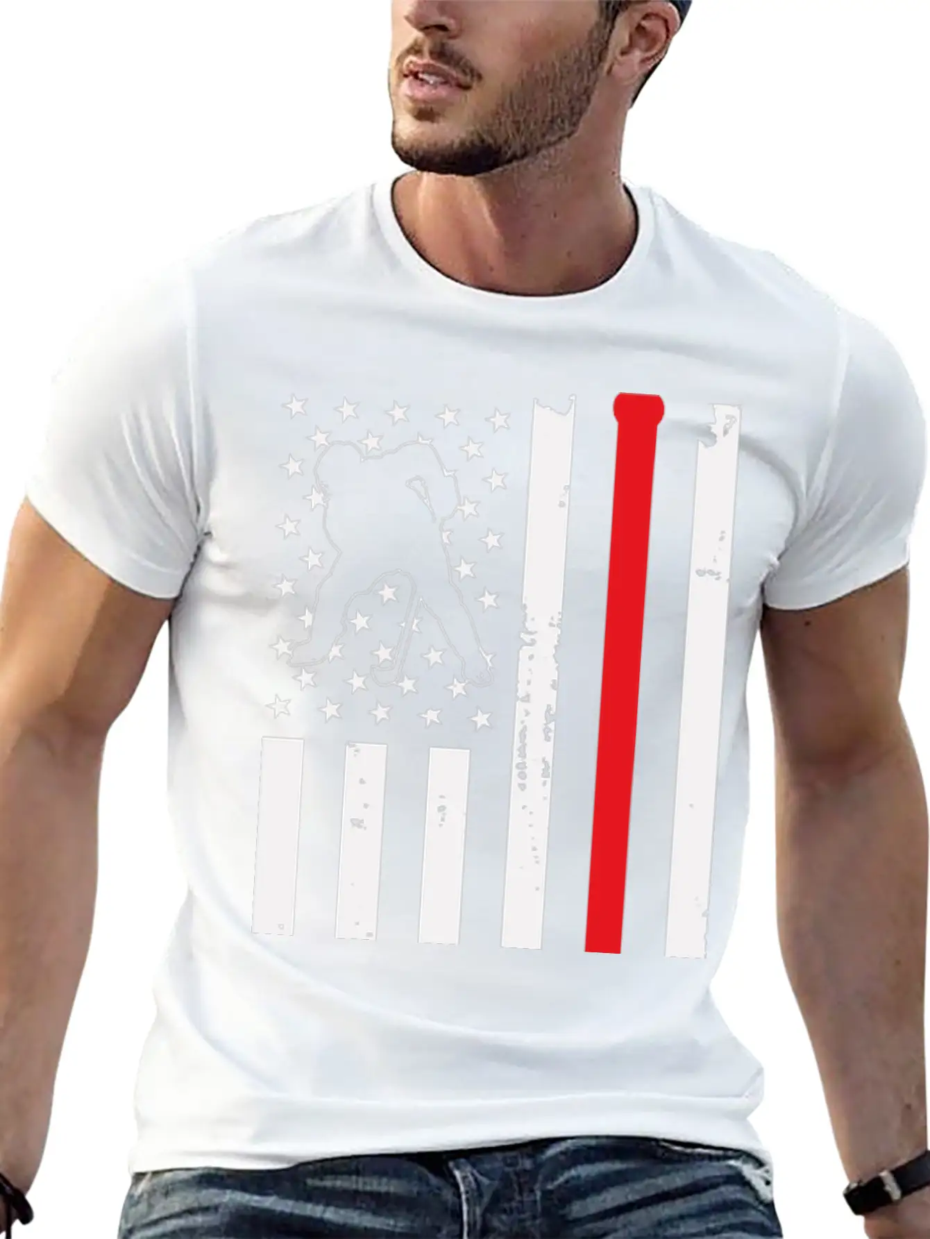 Hockey American Flag Unisex Short Sleeve Soft Cotton T-Shirt – Casual Everyday Wear