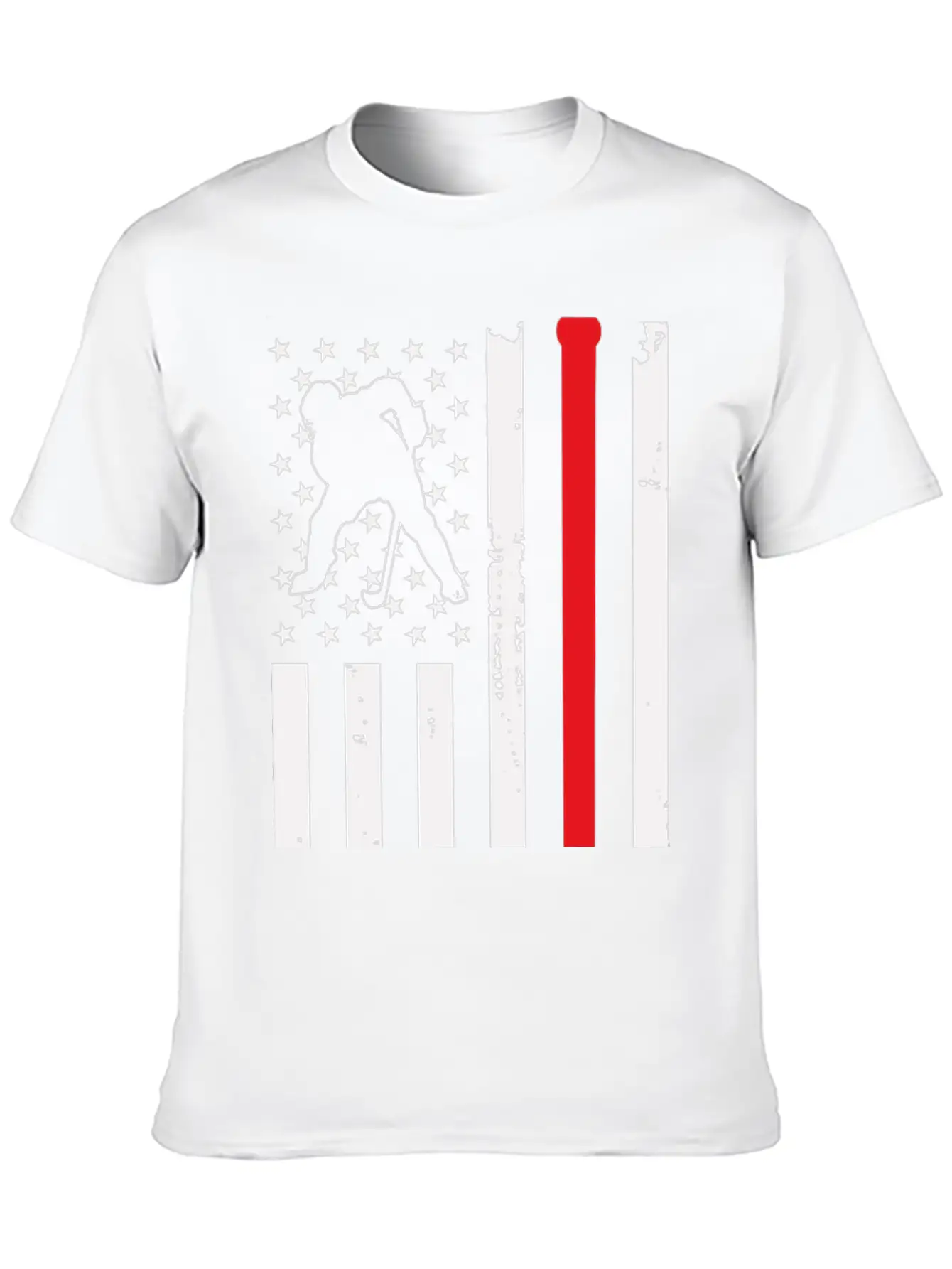Hockey American Flag Unisex Short Sleeve Soft Cotton T-Shirt – Casual Everyday Wear