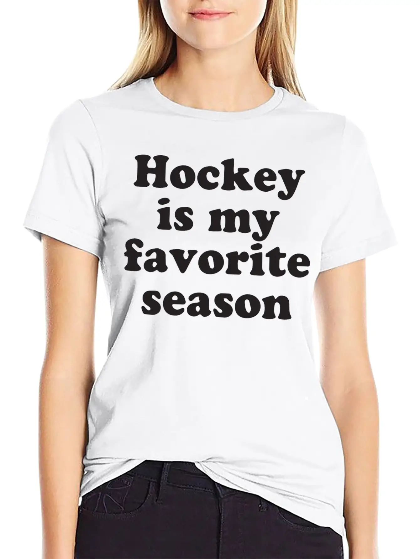 Hockey Is My Favorite Season Basic Graphic T-Shirt – Daily Comfort In Soft Cotton