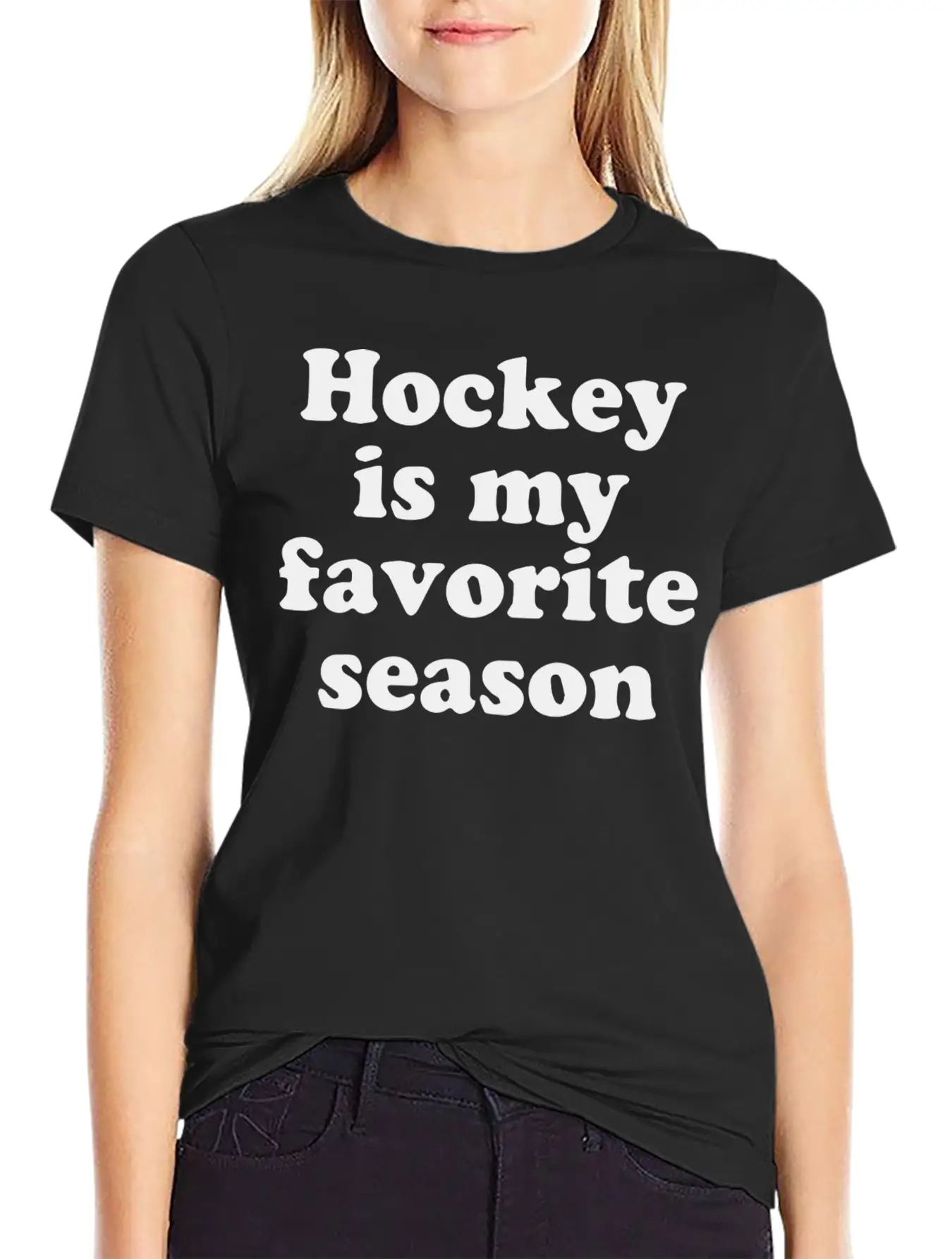 Hockey Is My Favorite Season Basic Graphic T-Shirt – Daily Comfort In Soft Cotton