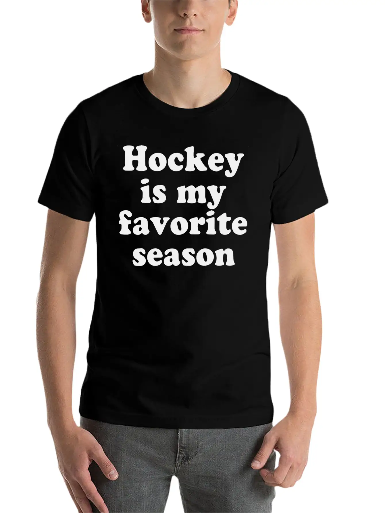 Hockey Is My Favorite Season Basic Graphic T-Shirt – Daily Comfort In Soft Cotton