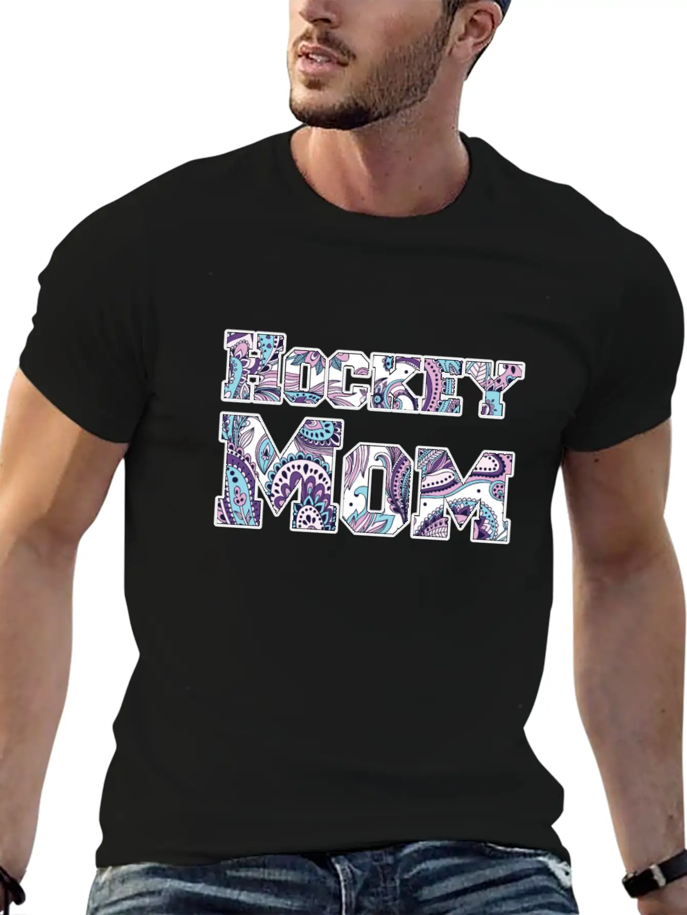 Hockey Mom Paisley Comfortable Minimalist Graphic Tee – Summer Style Essential