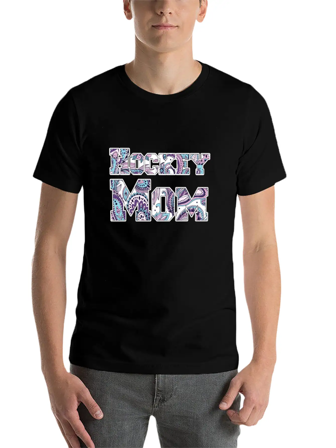 Hockey Mom Paisley Comfortable Minimalist Graphic Tee – Summer Style Essential