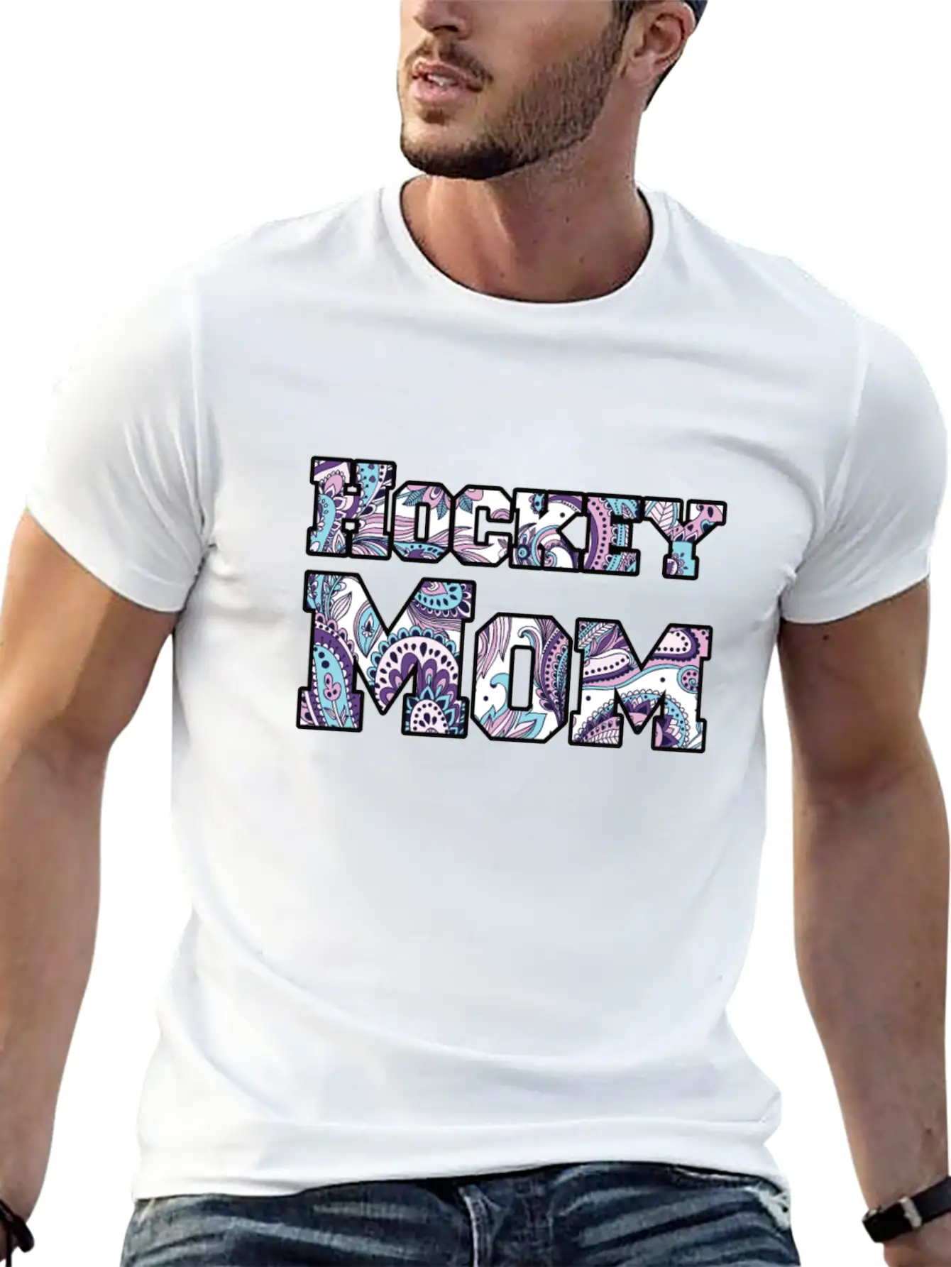 Hockey Mom Paisley Comfortable Minimalist Graphic Tee – Summer Style Essential