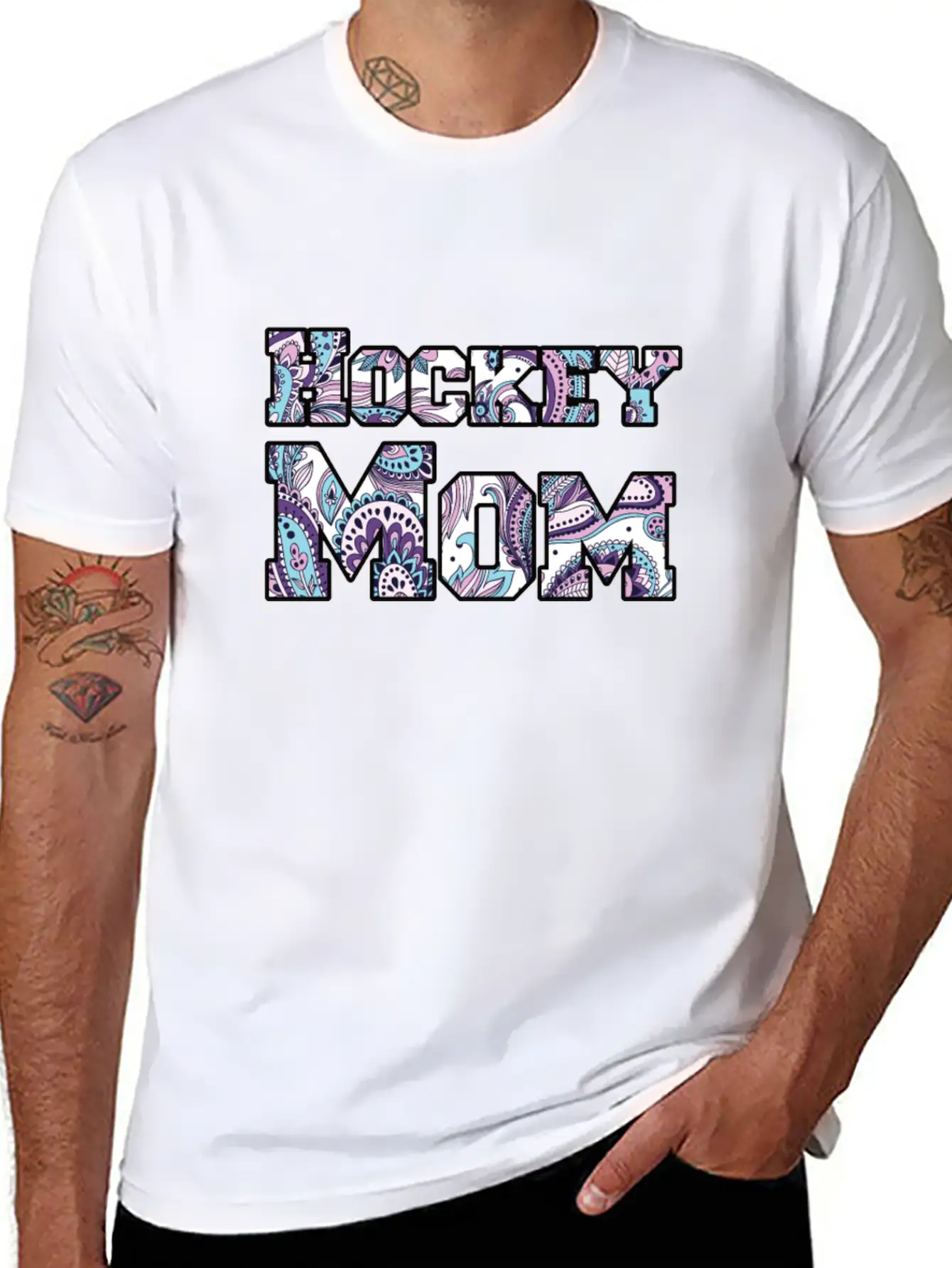 Hockey Mom Paisley Comfortable Minimalist Graphic Tee – Summer Style Essential