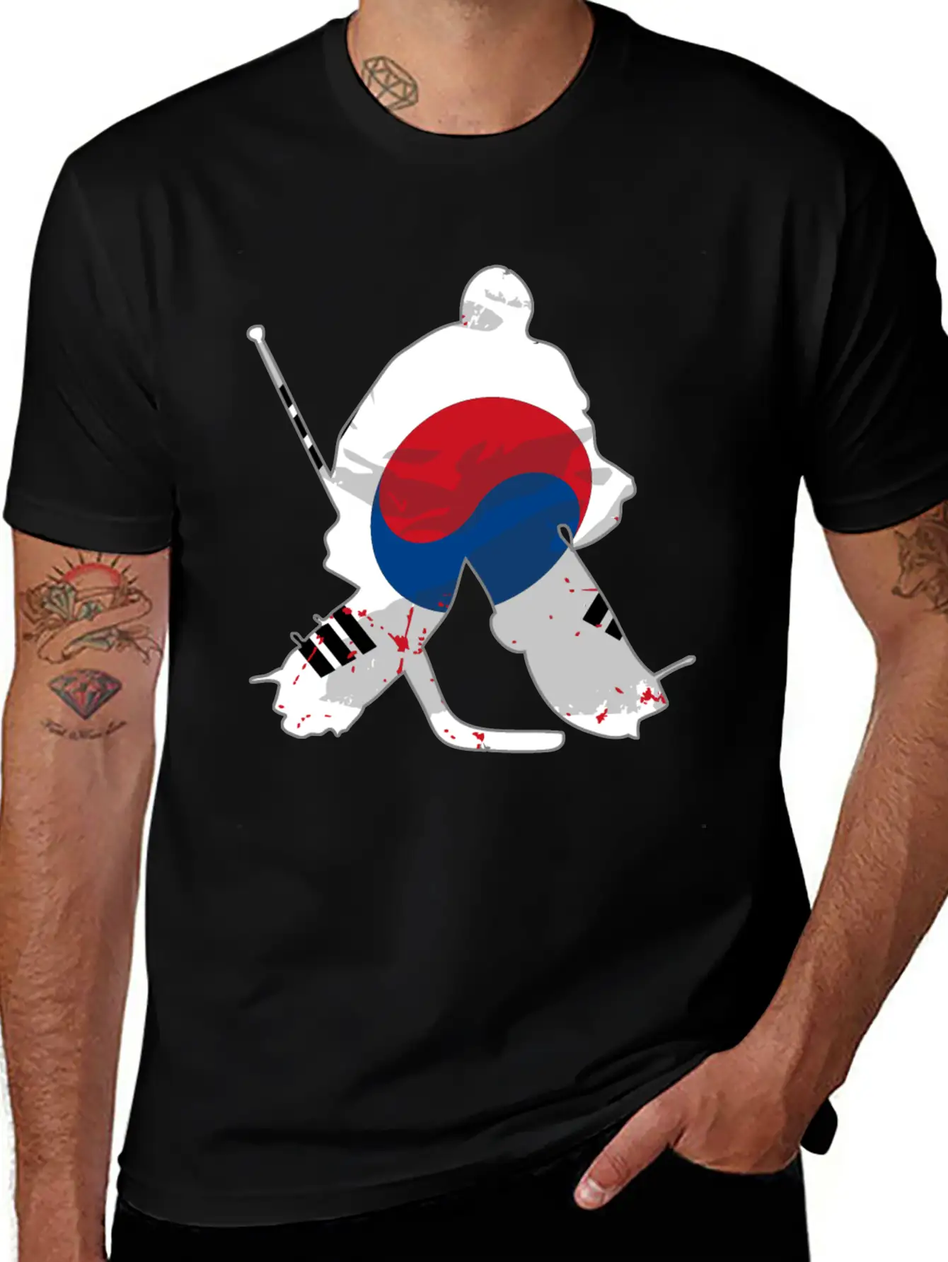 Hockey - South Korea Flag Timeless Short Sleeve Tee – Comfy And Minimalist Design