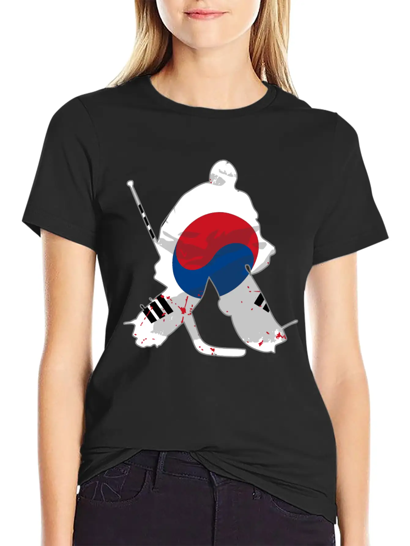 Hockey - South Korea Flag Timeless Short Sleeve Tee – Comfy And Minimalist Design
