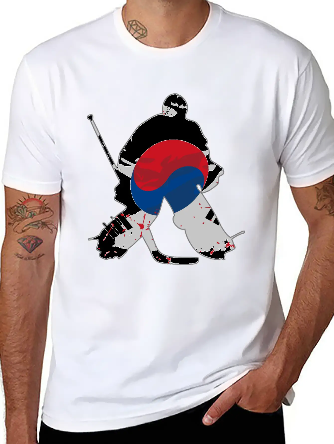 Hockey - South Korea Flag Timeless Short Sleeve Tee – Comfy And Minimalist Design