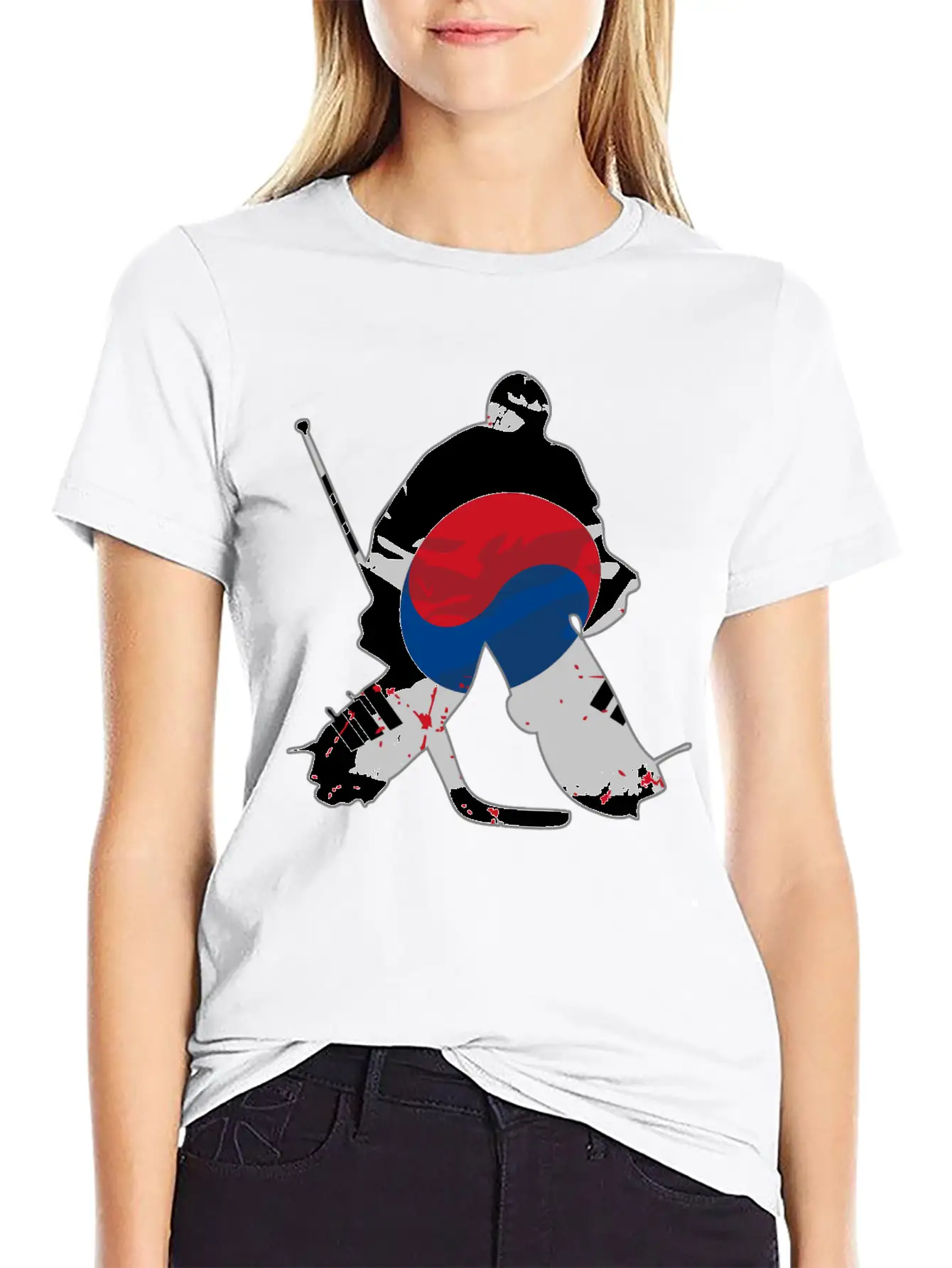 Hockey - South Korea Flag Timeless Short Sleeve Tee – Comfy And Minimalist Design