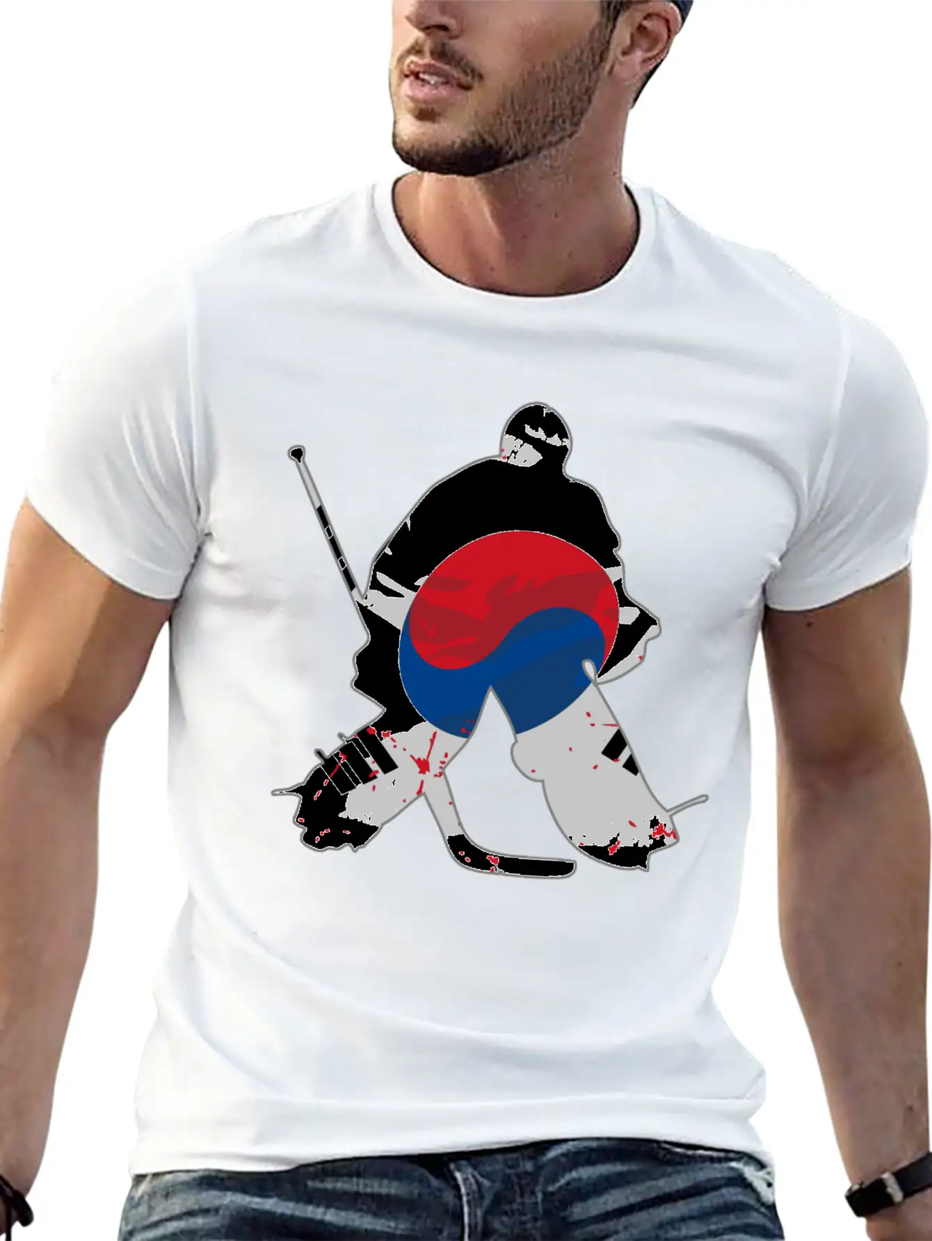 Hockey - South Korea Flag Timeless Short Sleeve Tee – Comfy And Minimalist Design