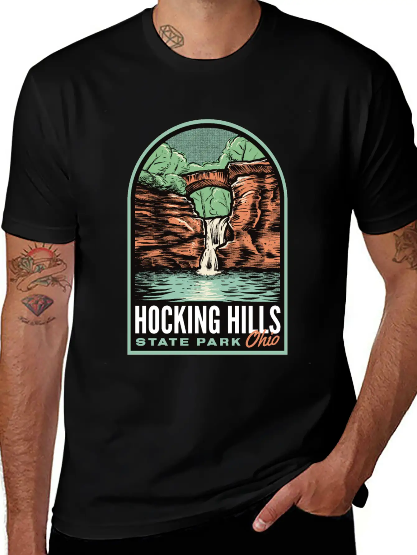 Hocking Hills State Park Ohio Vintage Stylish Everyday T-Shirt – Unisex Basic Cotton Tee