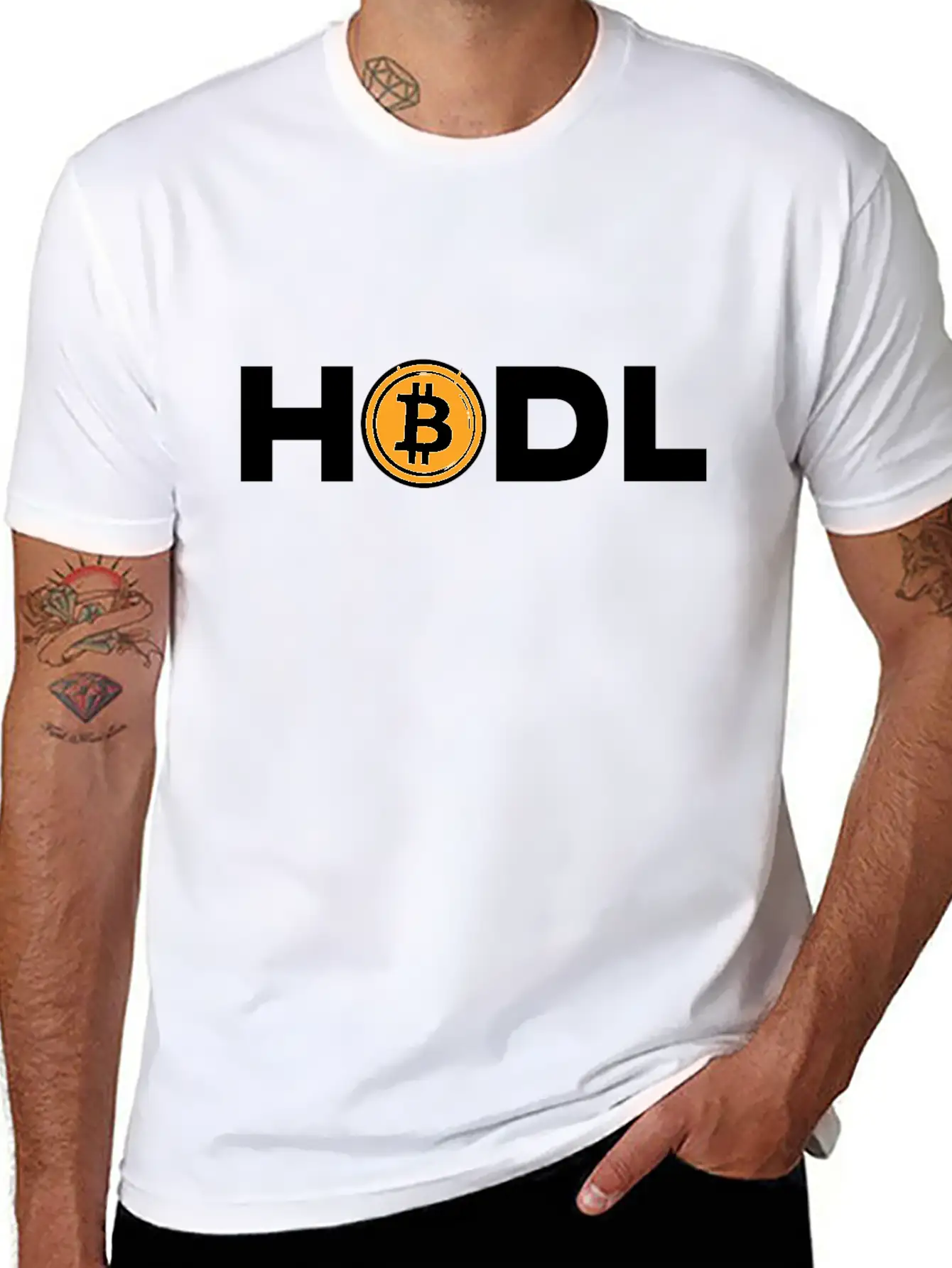 HODL Bitcoin Motto Unisex Short Sleeve Soft Cotton T-Shirt – Casual Everyday Wear