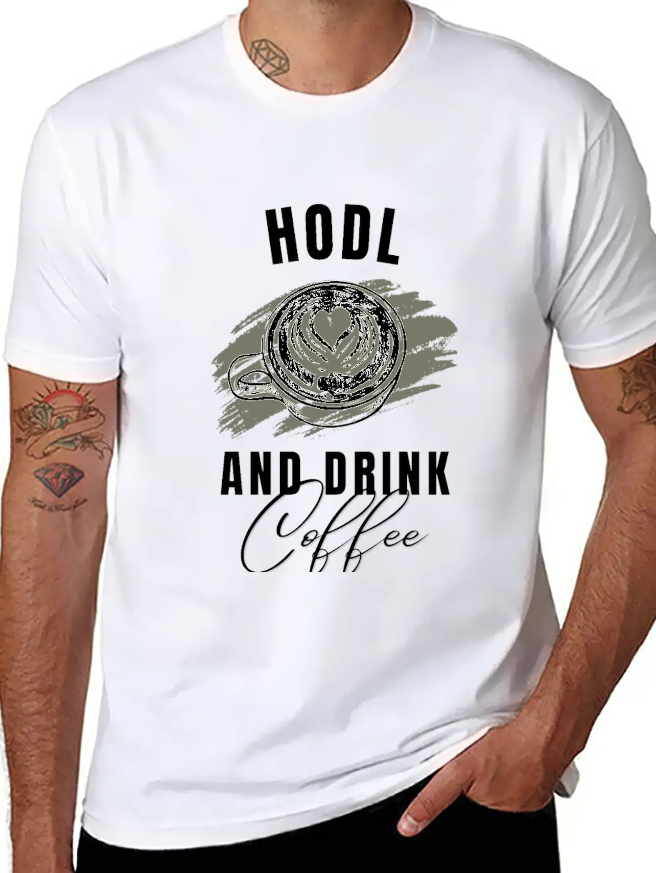 Hodl Drink Coffee Tshirt Cryptos Essential Unisex Summer Tee – Soft Cotton Casual Fit