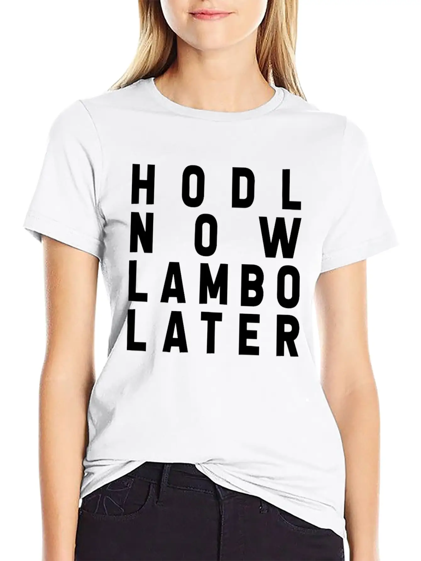 HODL NOW LAMBO LATER Basic Graphic T-Shirt – Daily Comfort In Soft Cotton