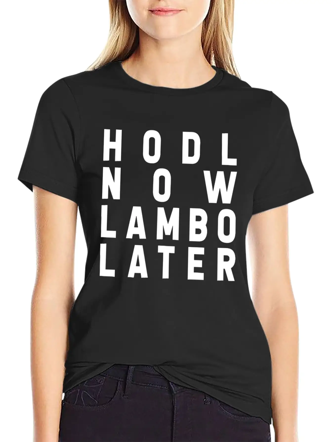 HODL NOW LAMBO LATER Basic Graphic T-Shirt – Daily Comfort In Soft Cotton