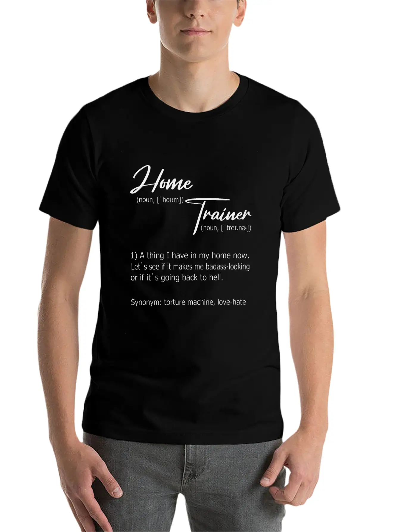 Home Trainer Definition Unisex Short Sleeve Soft Cotton T-Shirt – Casual Everyday Wear