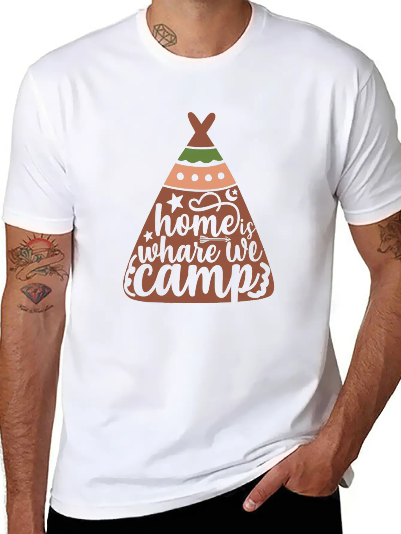 Home Where We Camp Camp Unisex Short Sleeve Soft Cotton T-Shirt – Casual Everyday Wear