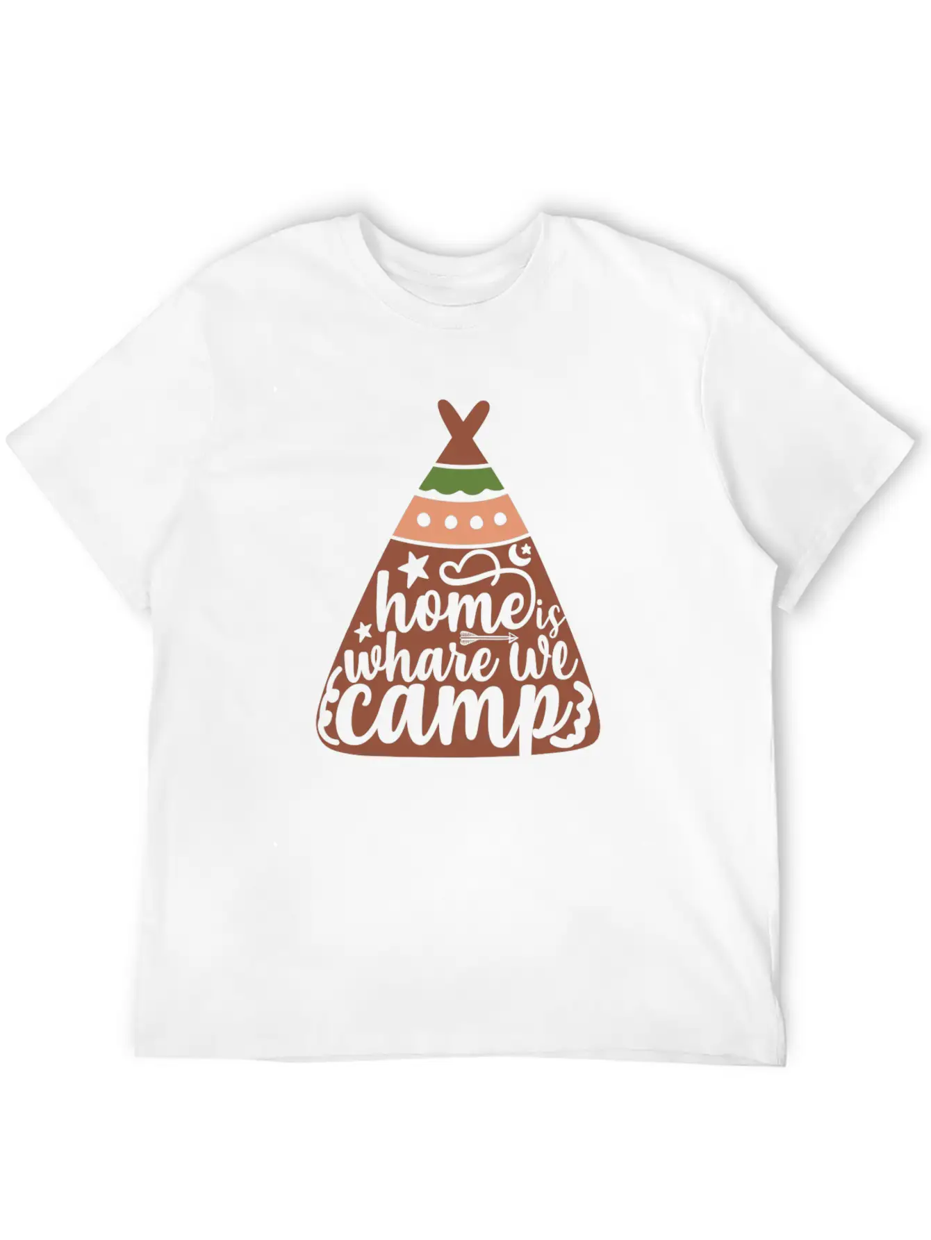 Home Where We Camp Camp Unisex Short Sleeve Soft Cotton T-Shirt – Casual Everyday Wear