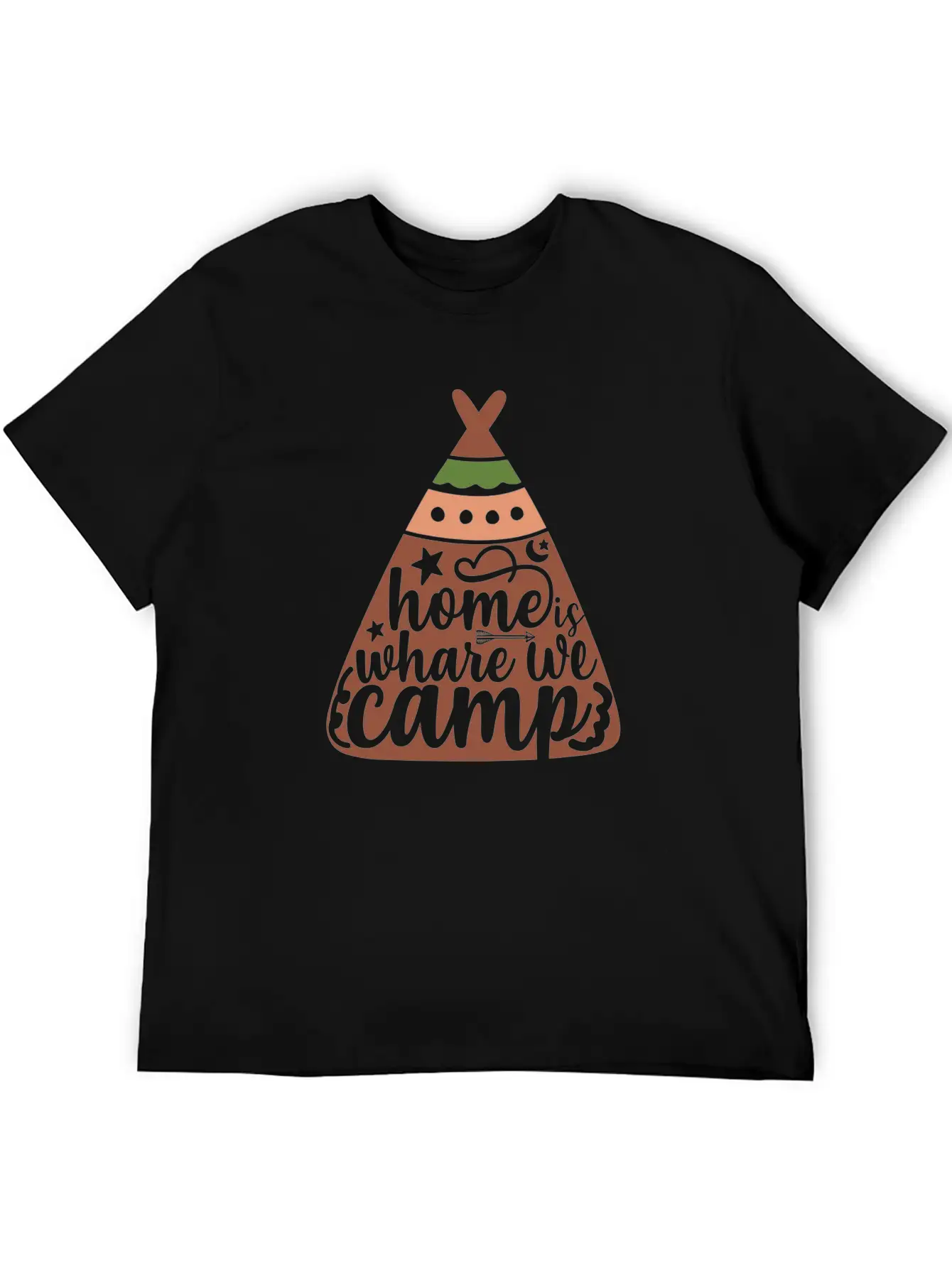 Home Where We Camp Camp Unisex Short Sleeve Soft Cotton T-Shirt – Casual Everyday Wear