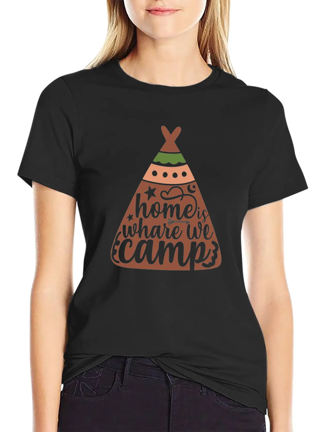 Home Where We Camp Camp Unisex Short Sleeve Soft Cotton T-Shirt – Casual Everyday Wear