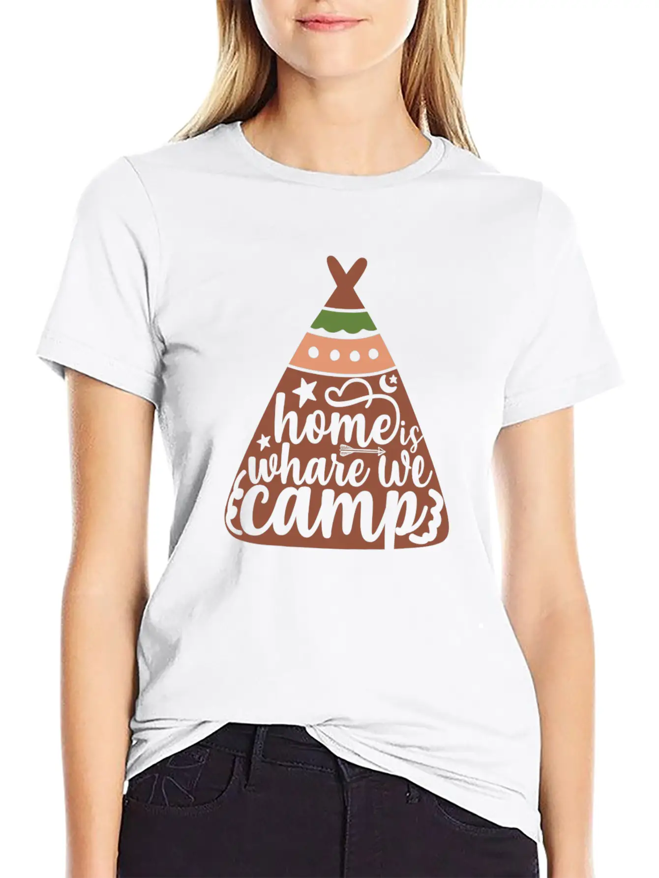 Home Where We Camp Camp Unisex Short Sleeve Soft Cotton T-Shirt – Casual Everyday Wear