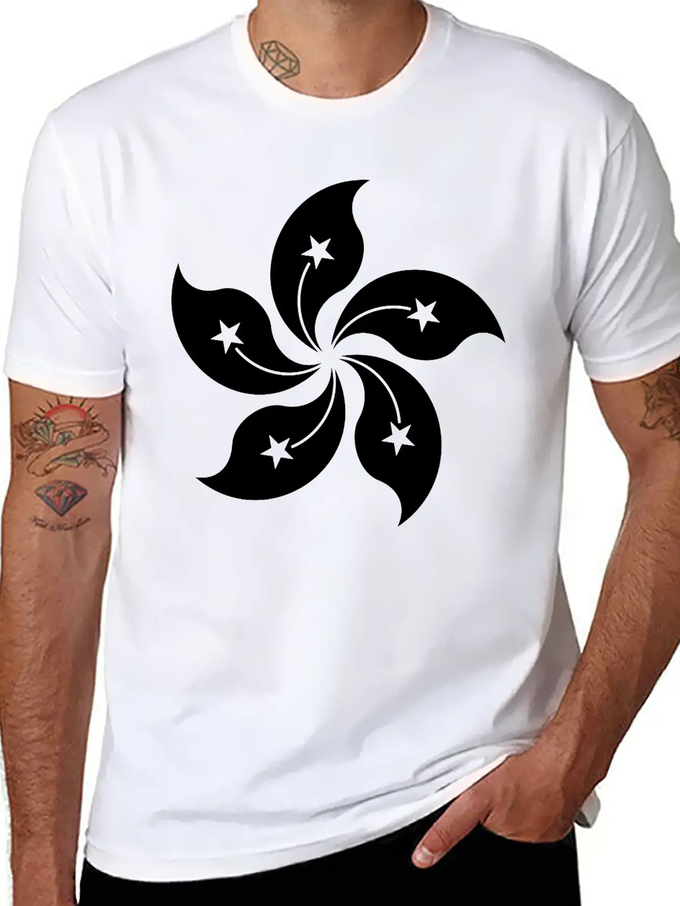 Hong Kong Single Withe Unisex Casual T-Shirt – Clean Design For Daily Comfort