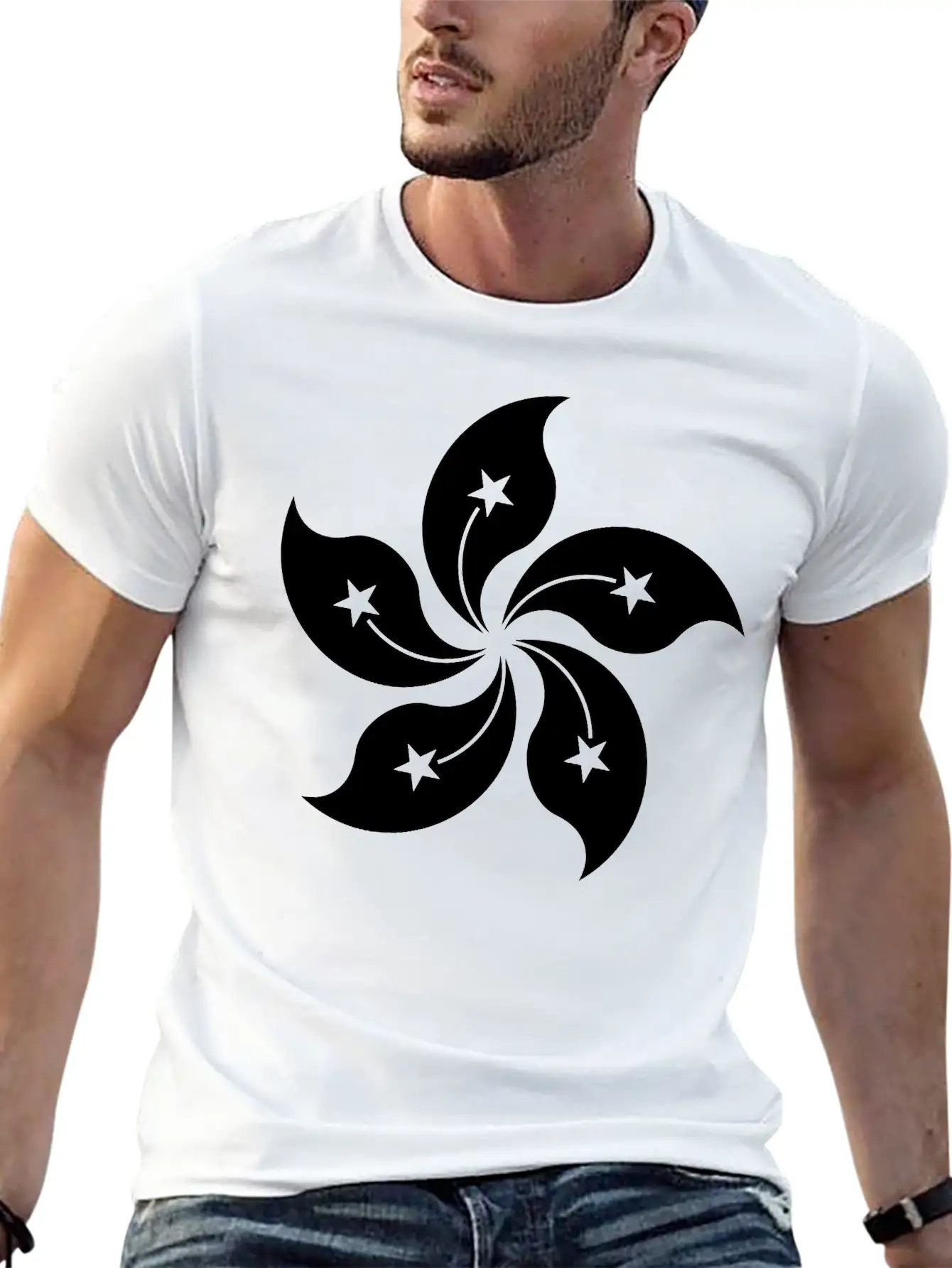 Hong Kong Single Withe Unisex Casual T-Shirt – Clean Design For Daily Comfort