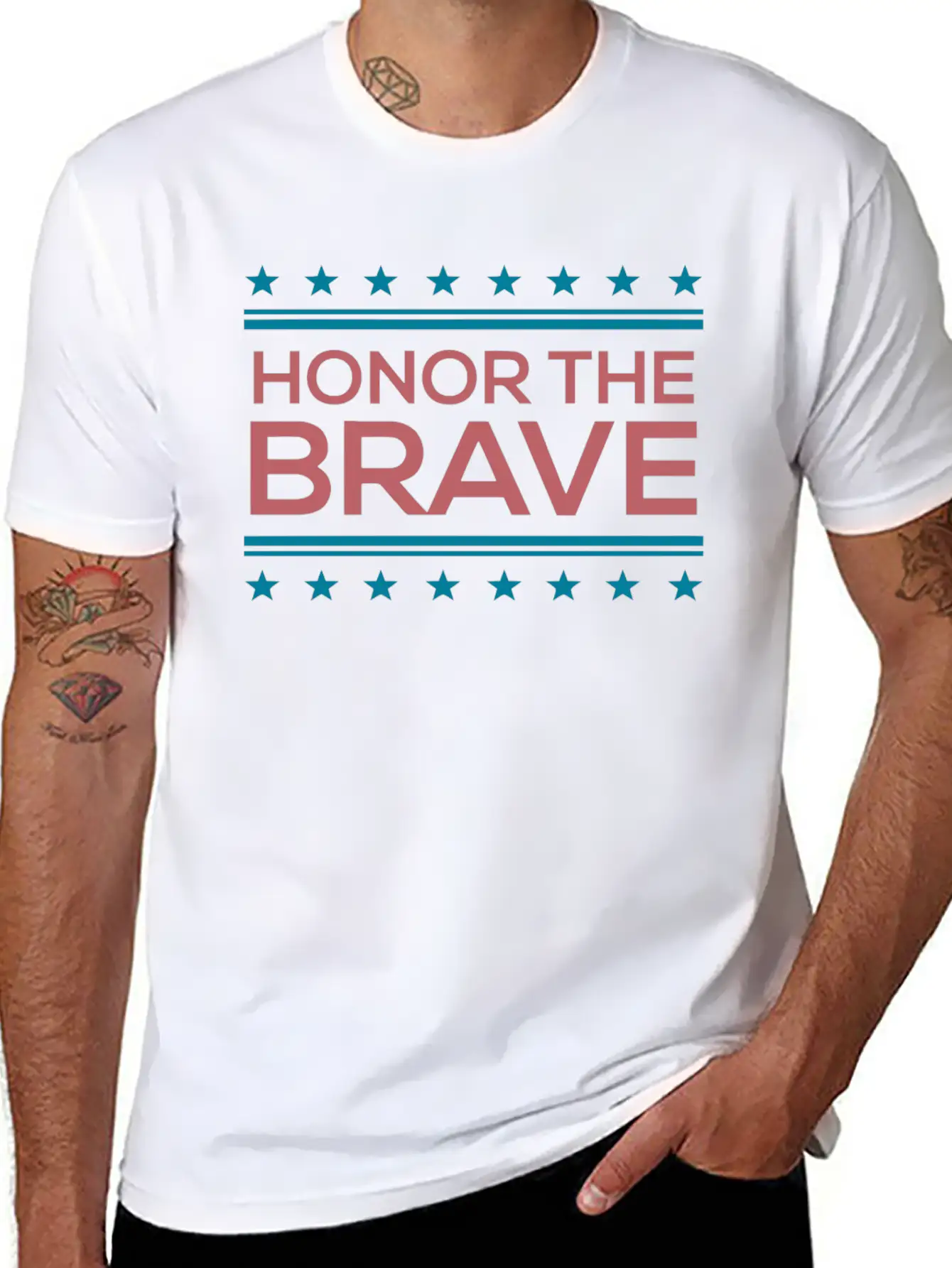 Honor The Brave Unisex Short Sleeve Soft Cotton T-Shirt – Casual Everyday Wear