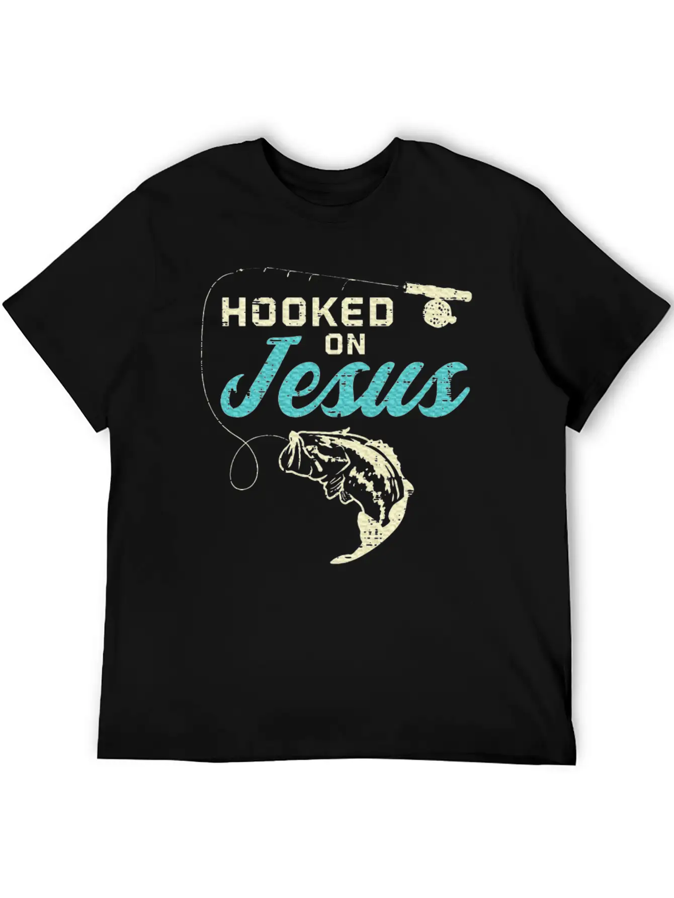 Hook On Jesus Bass Fishing Christian Religious God Essential Unisex Summer Tee – Soft Cotton Casual Fit