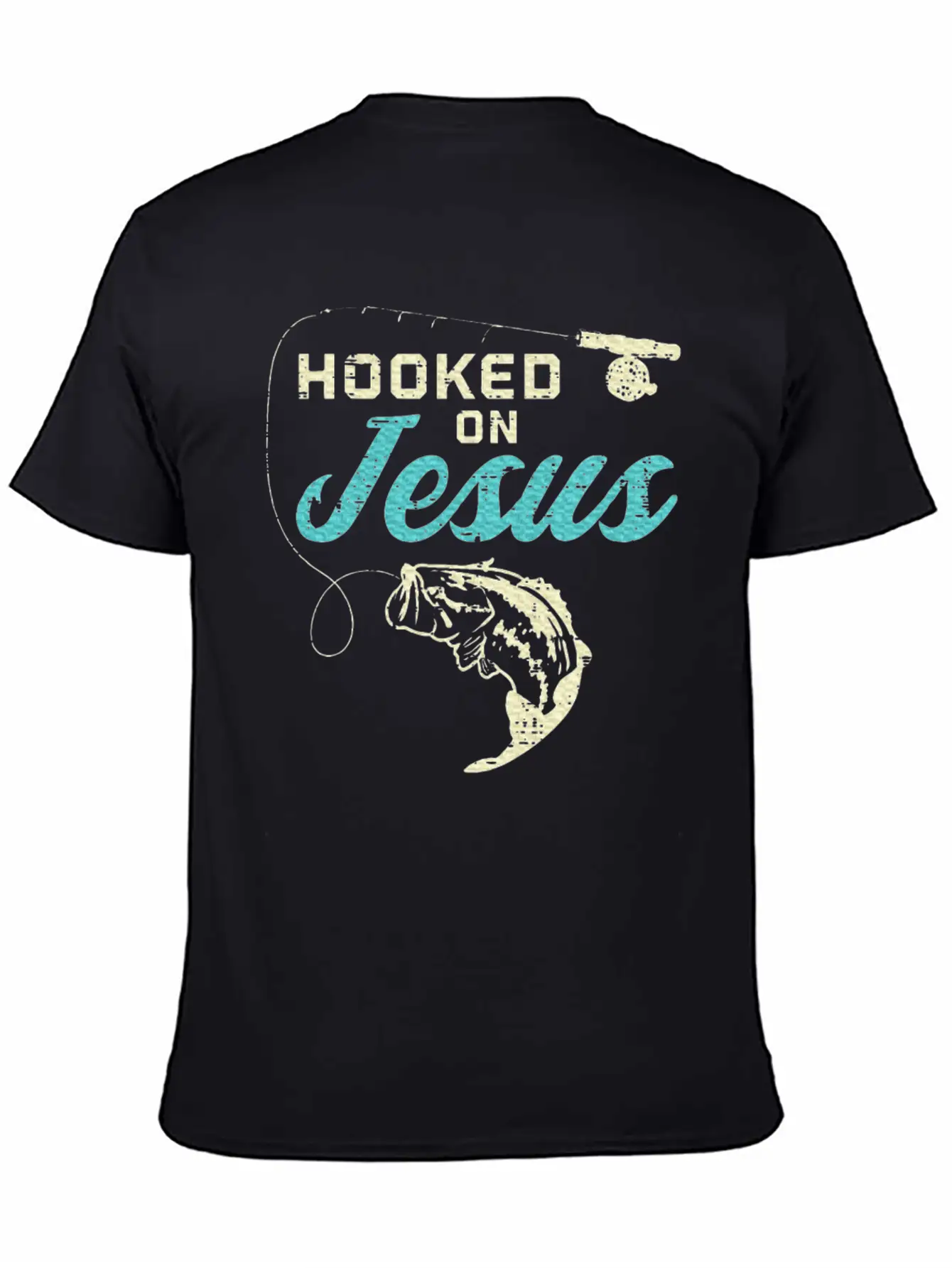 Hook On Jesus Bass Fishing Christian Religious God Essential Unisex Summer Tee – Soft Cotton Casual Fit