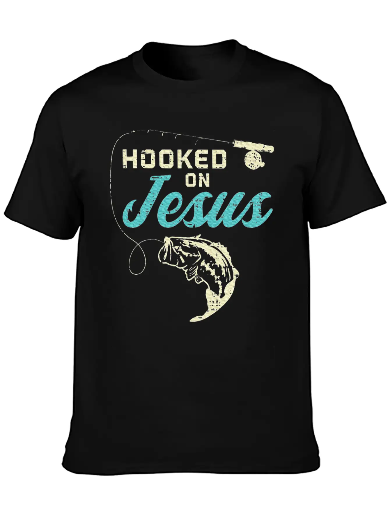 Hook On Jesus Bass Fishing Christian Religious God Essential Unisex Summer Tee – Soft Cotton Casual Fit