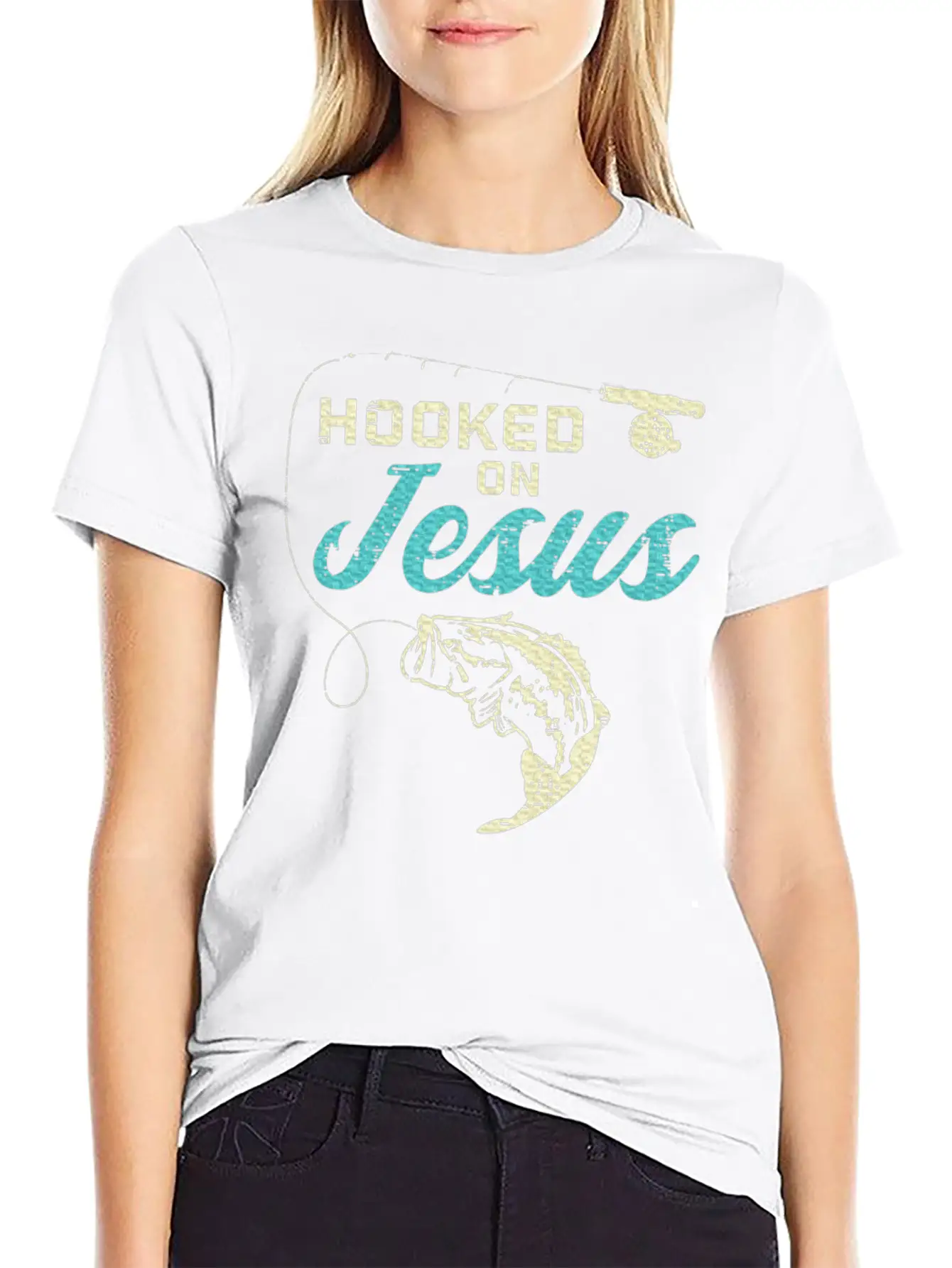 Hook On Jesus Bass Fishing Christian Religious God Essential Unisex Summer Tee – Soft Cotton Casual Fit
