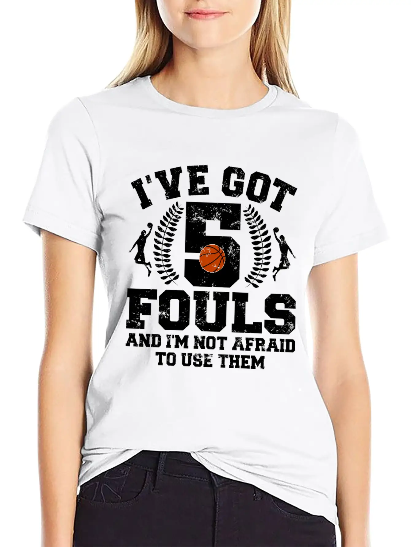 Hoops Basketball Player Streetball Hooping 5 Fouls Stylish Everyday T-Shirt – Unisex Basic Cotton Tee