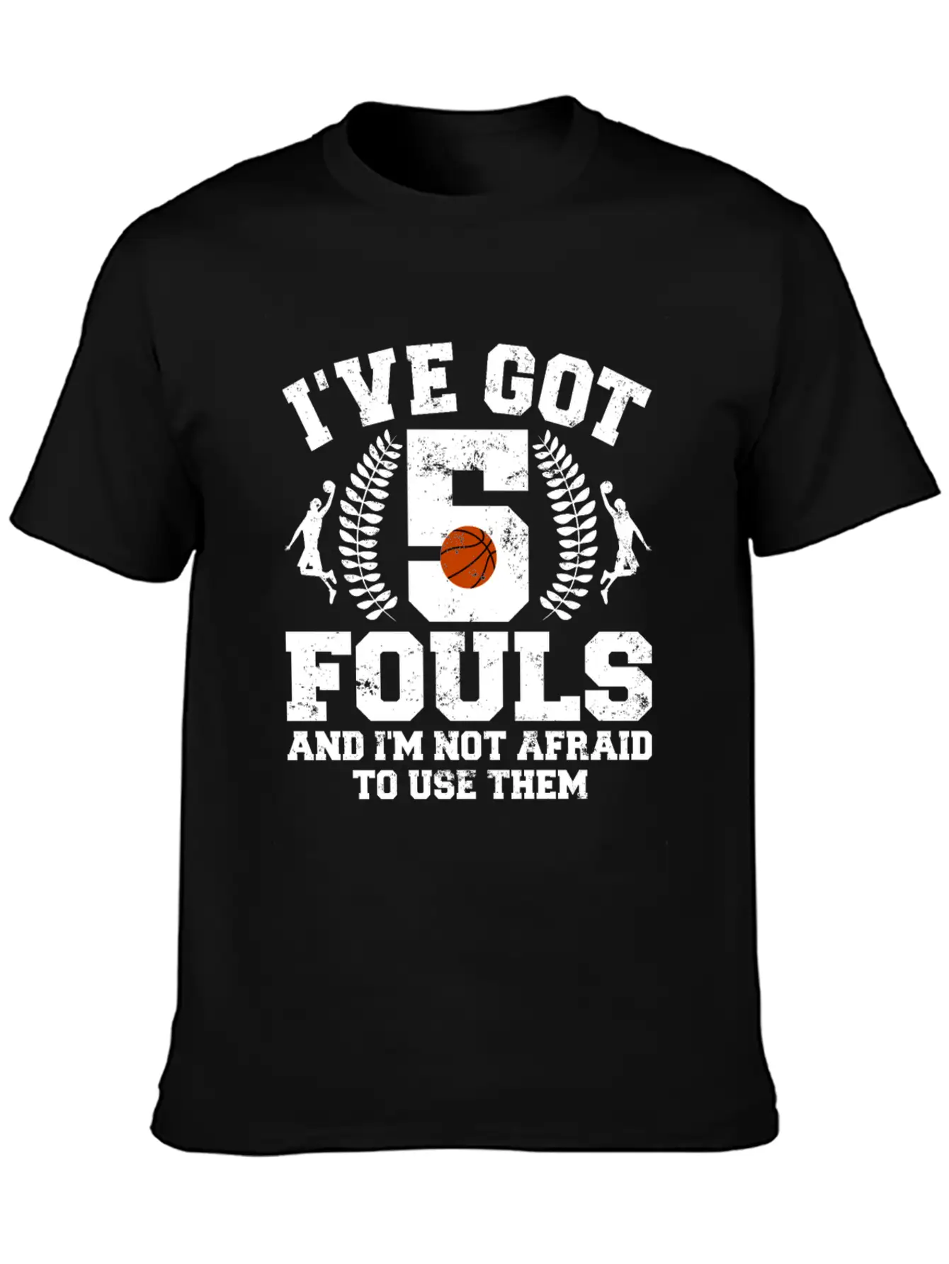 Hoops Basketball Player Streetball Hooping 5 Fouls Stylish Everyday T-Shirt – Unisex Basic Cotton Tee