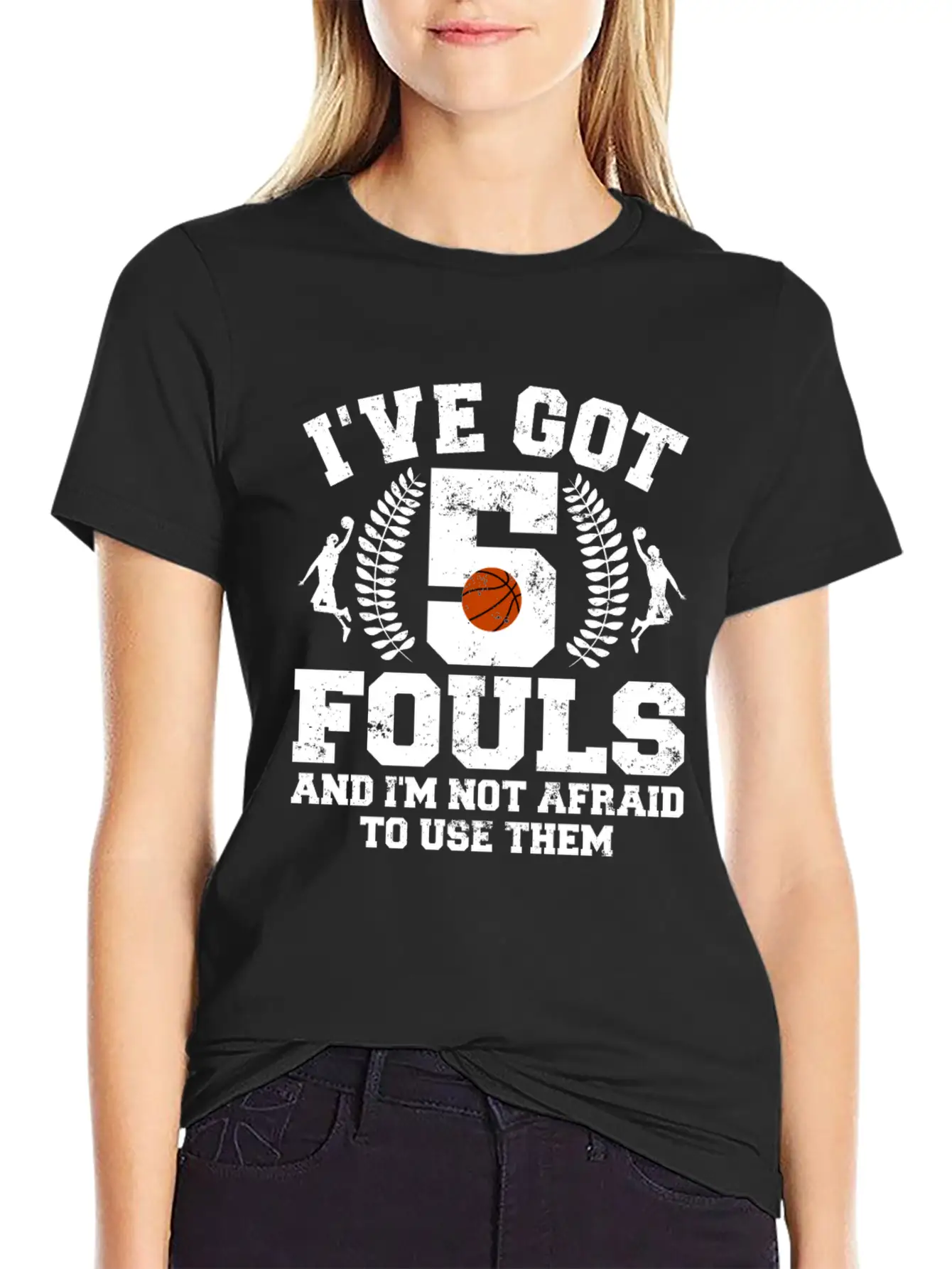 Hoops Basketball Player Streetball Hooping 5 Fouls Stylish Everyday T-Shirt – Unisex Basic Cotton Tee