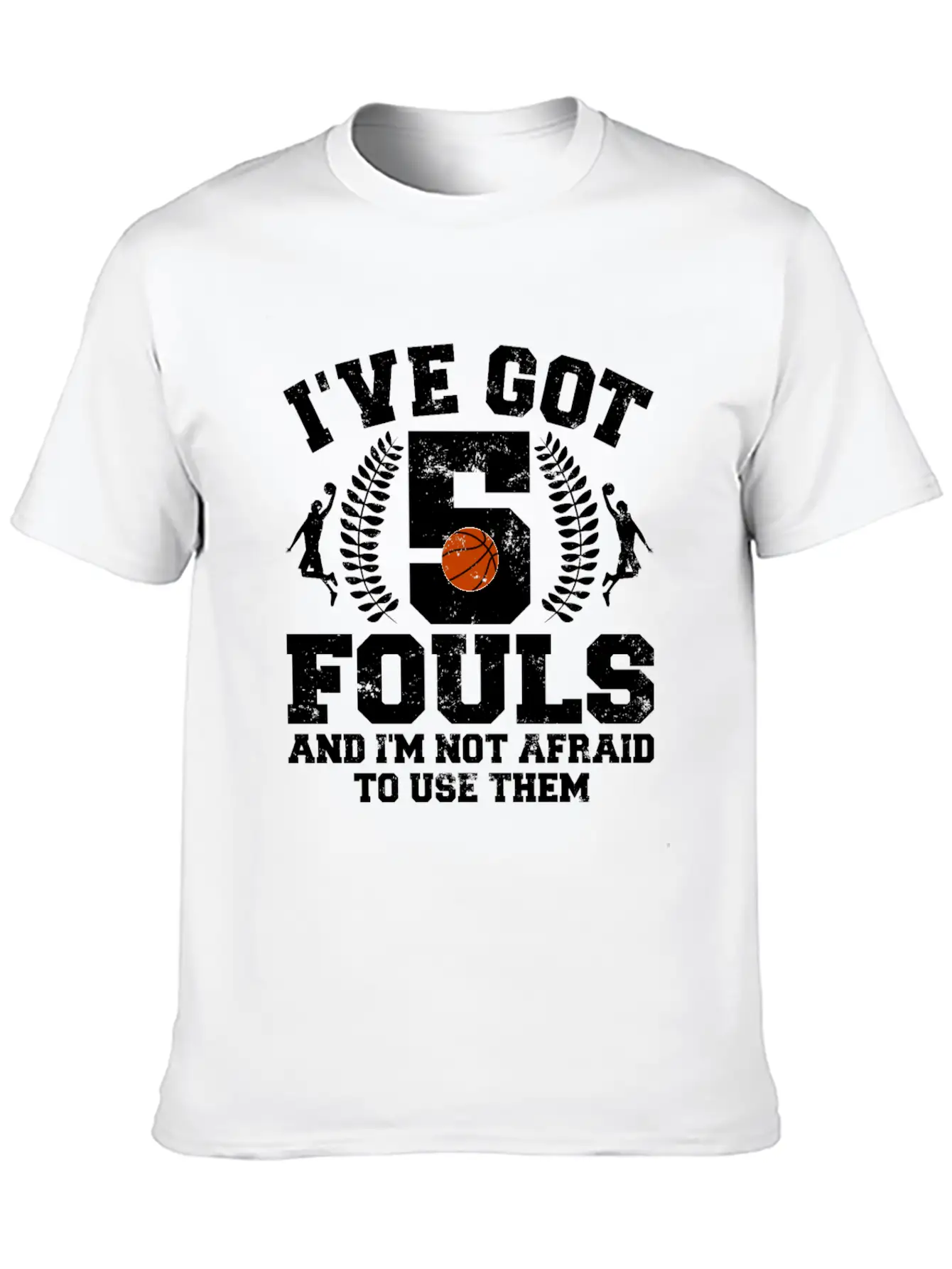 Hoops Basketball Player Streetball Hooping 5 Fouls Stylish Everyday T-Shirt – Unisex Basic Cotton Tee