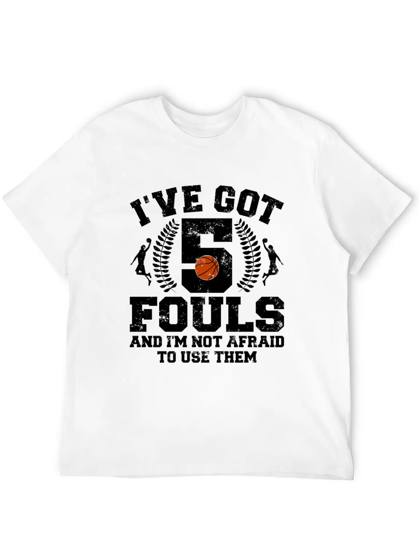 Hoops Basketball Player Streetball Hooping 5 Fouls Stylish Everyday T-Shirt – Unisex Basic Cotton Tee